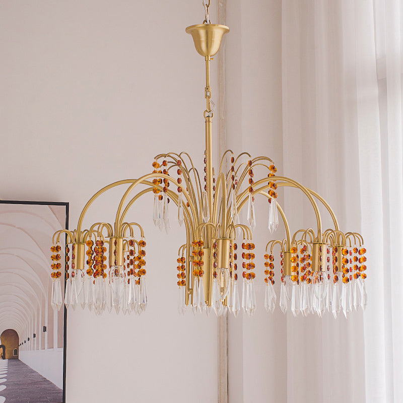 Voyant Premium Luxury Candle Crystal Chandelier - Lamp Copper