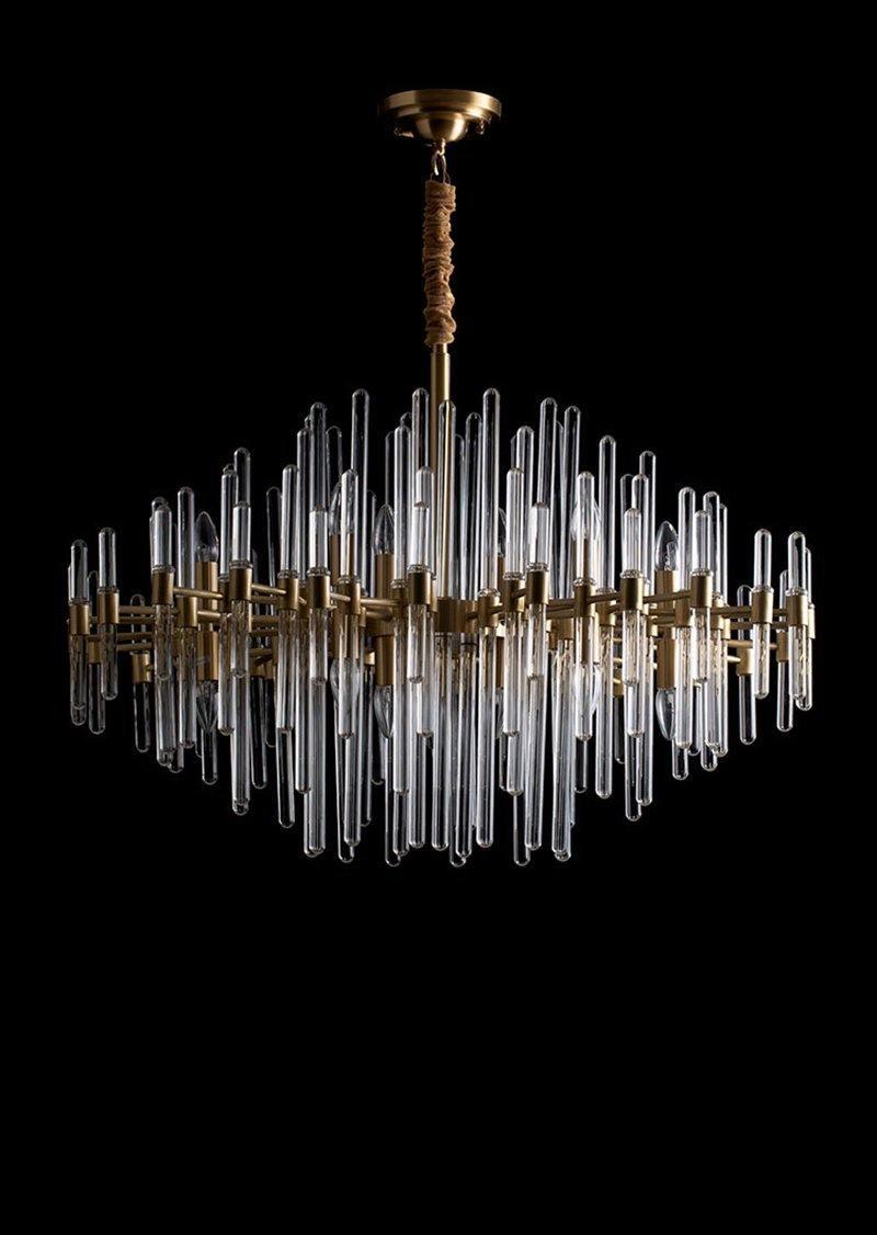 Solara Chandelier Antique Brass Starburst - Letslighting