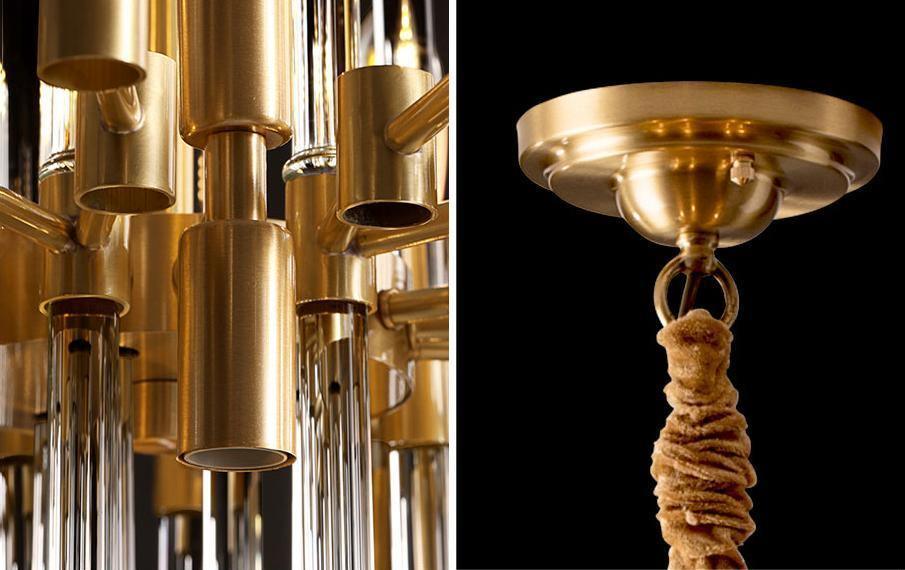 Solara Chandelier Antique Brass Starburst - Letslighting