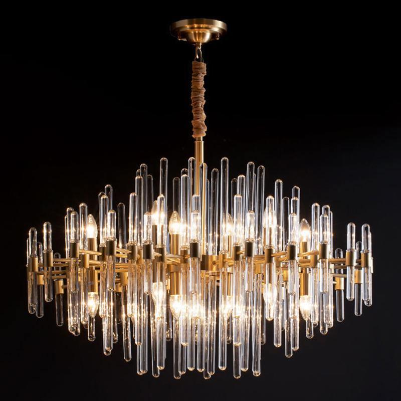 Solara Chandelier Antique Brass Starburst - Letslighting