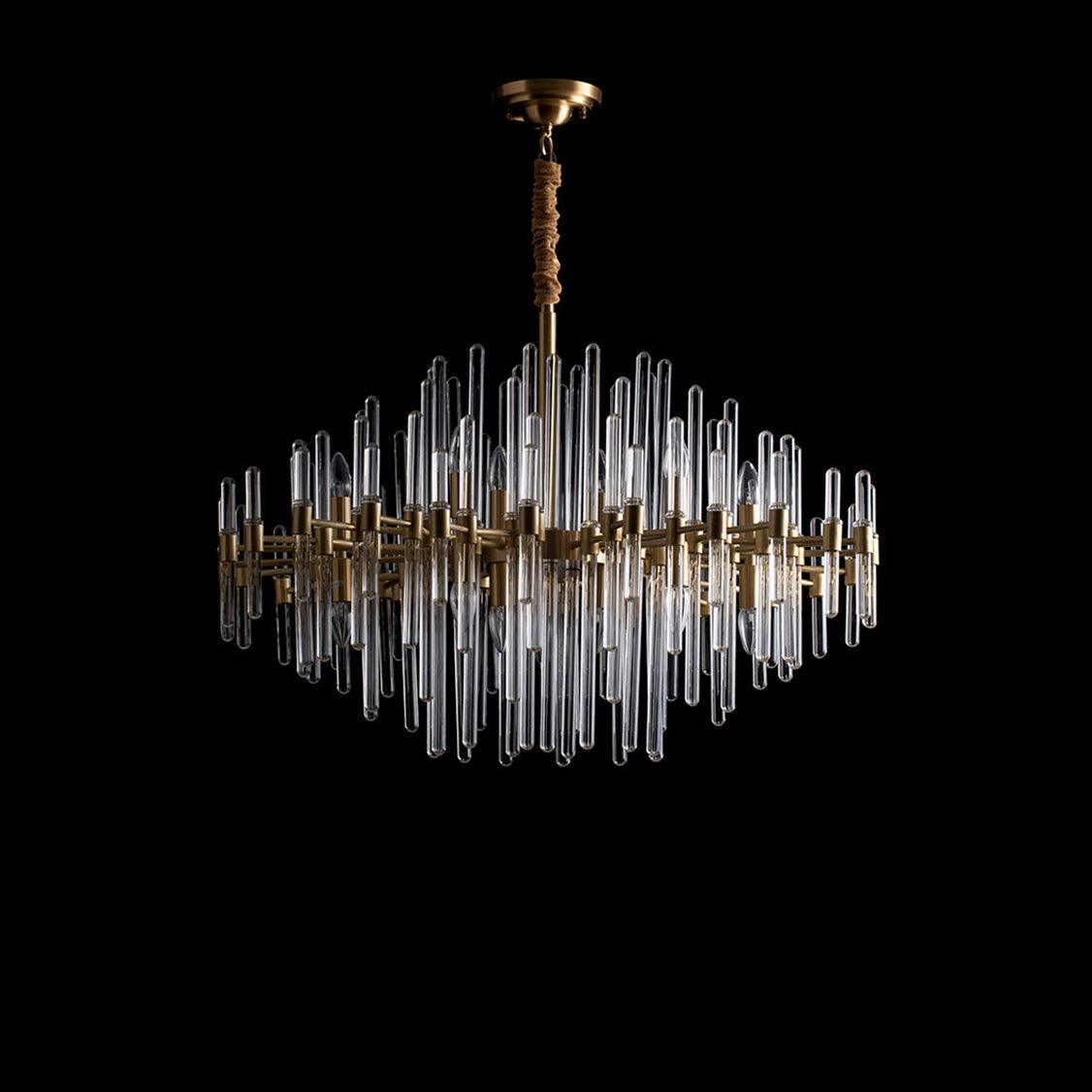 Solara Chandelier Antique Brass Starburst - Letslighting