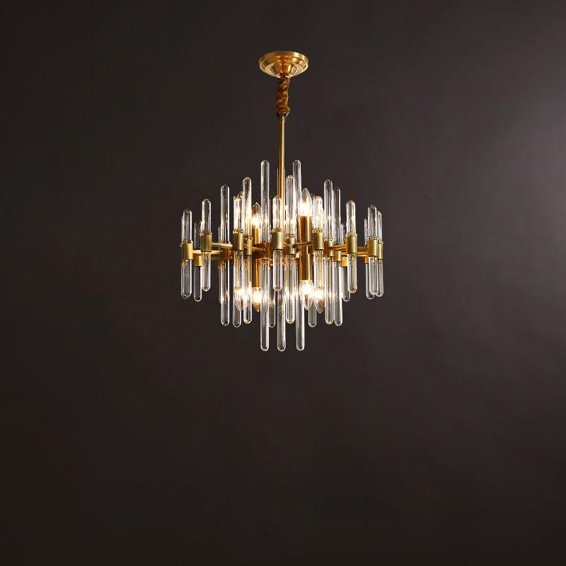 Solara Chandelier Antique Brass Starburst - Letslighting