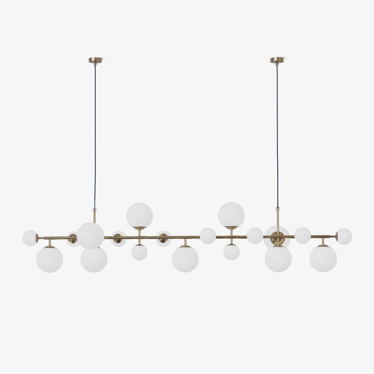 Brass Glass Globe Chandelier - Blowlighting