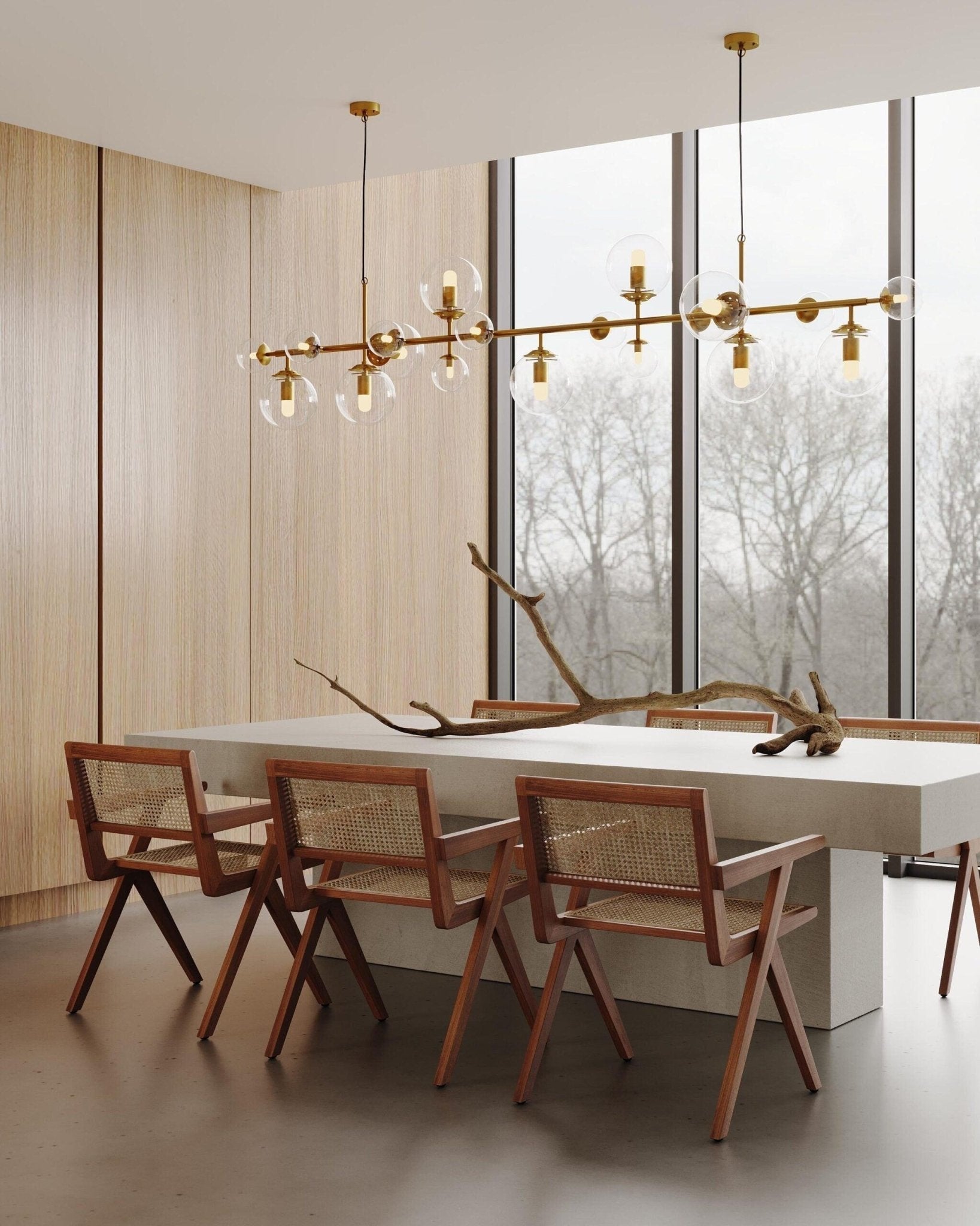 Brass Glass Globe Chandelier - Blowlighting