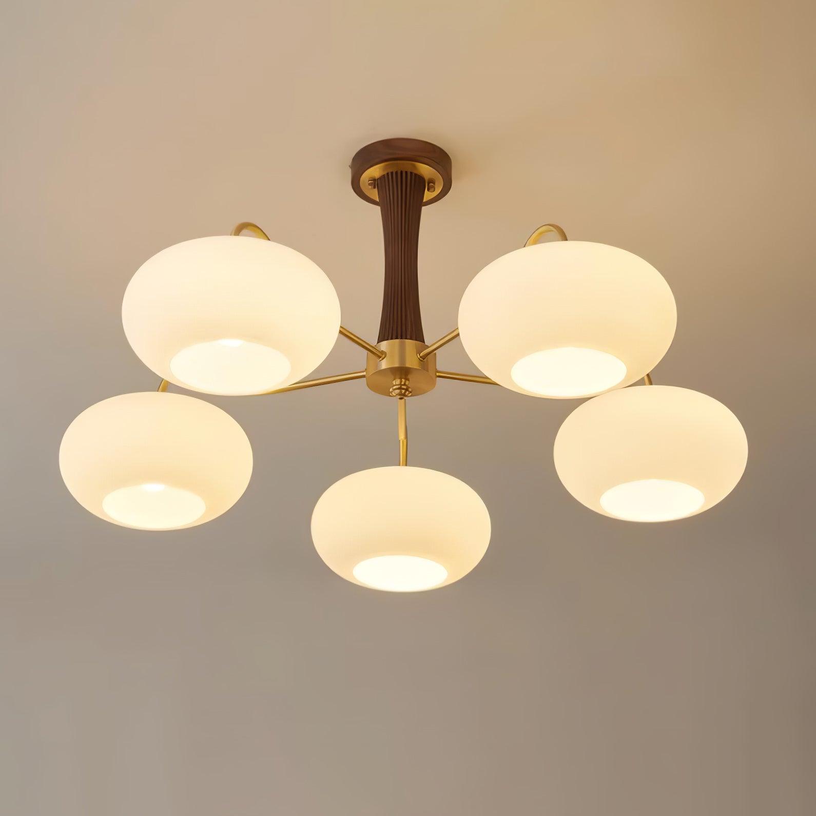 Brass Wooden Persimmon Chandelier - Blowlighting