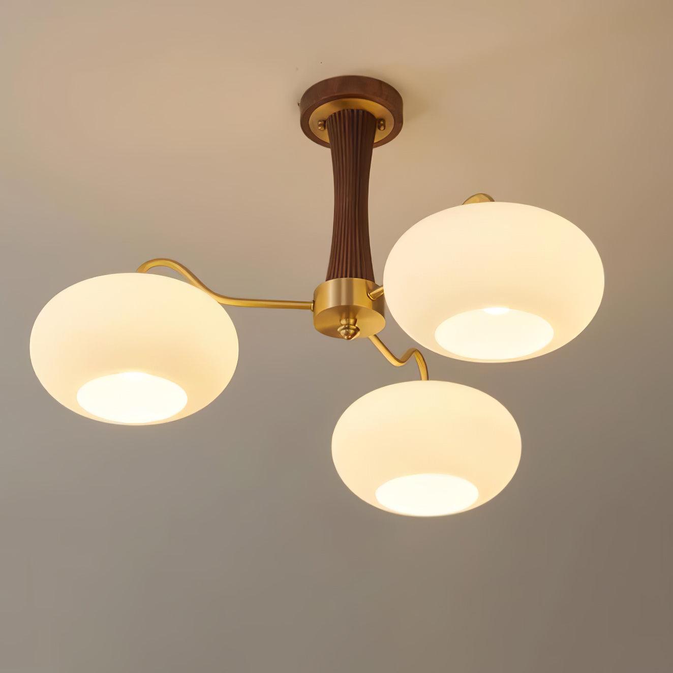 Brass Wooden Persimmon Chandelier - Blowlighting