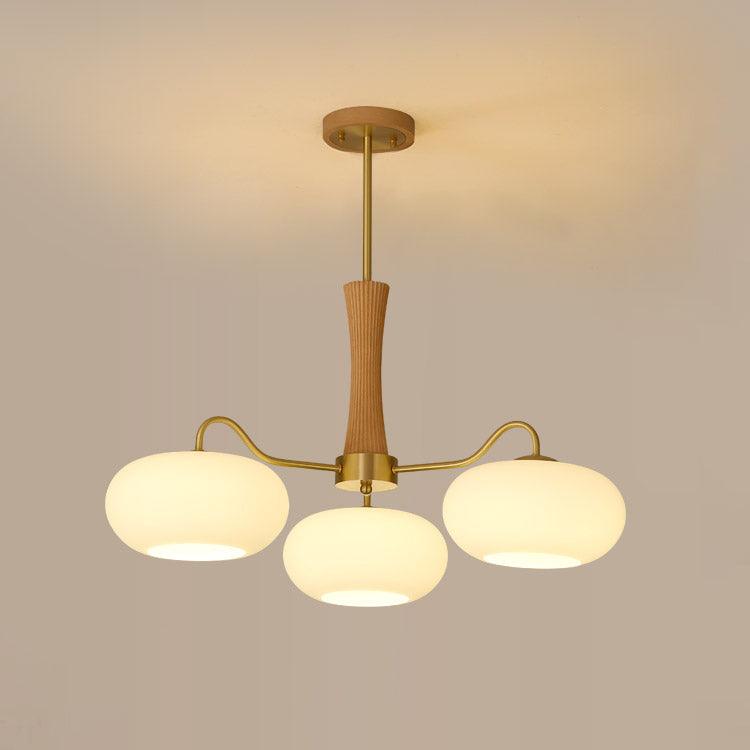 Brass Wooden Persimmon Chandelier - Blowlighting