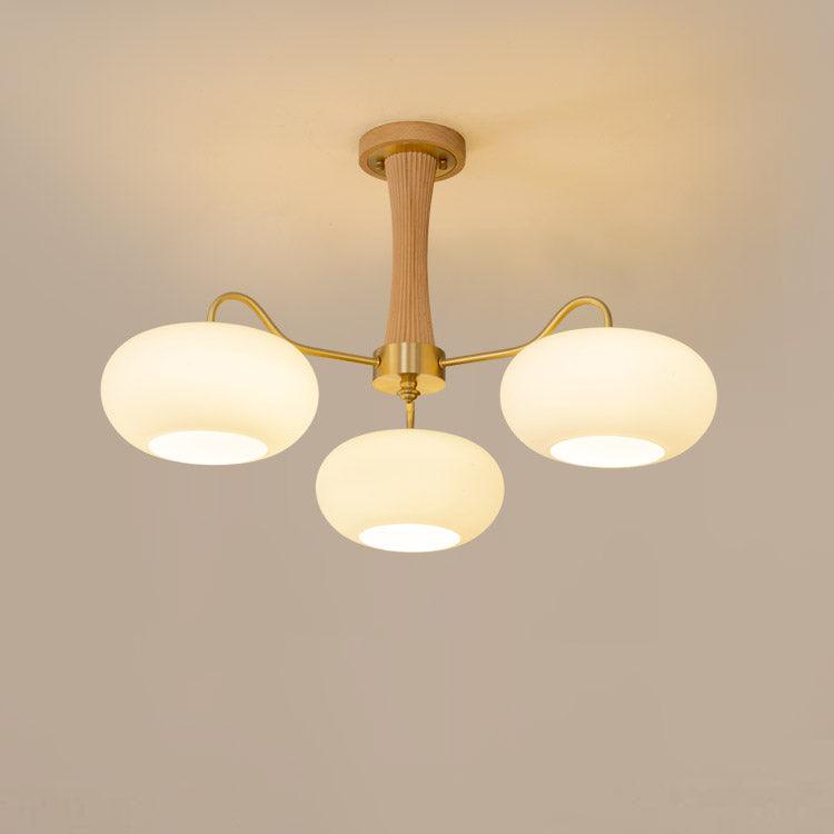 Brass Wooden Persimmon Chandelier - Blowlighting