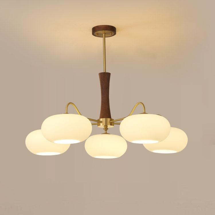 Brass Wooden Persimmon Chandelier - Blowlighting