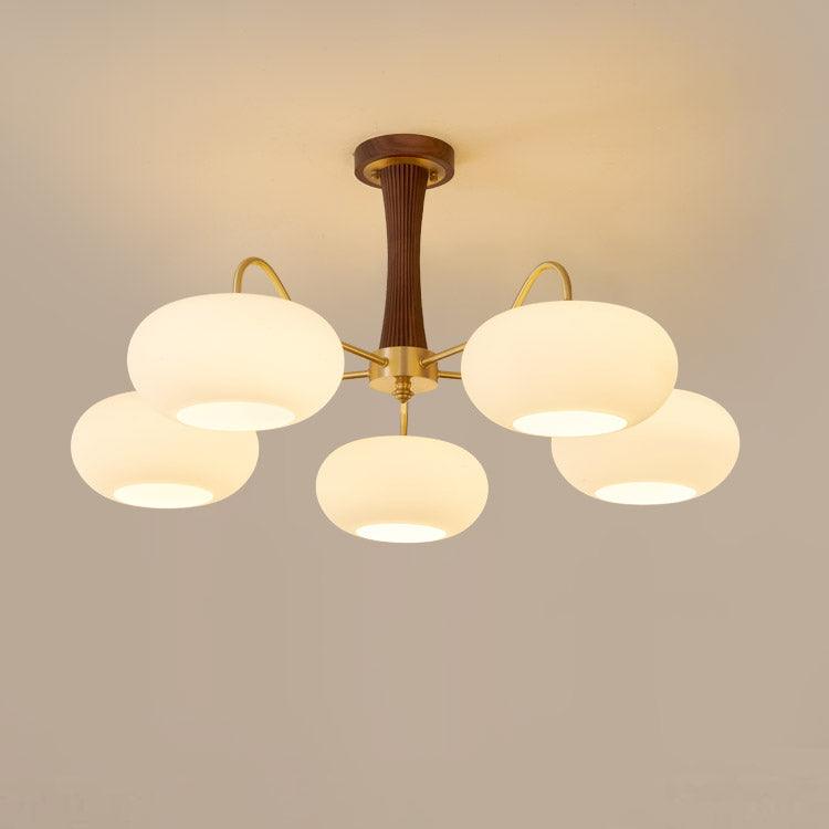 Brass Wooden Persimmon Chandelier - Blowlighting