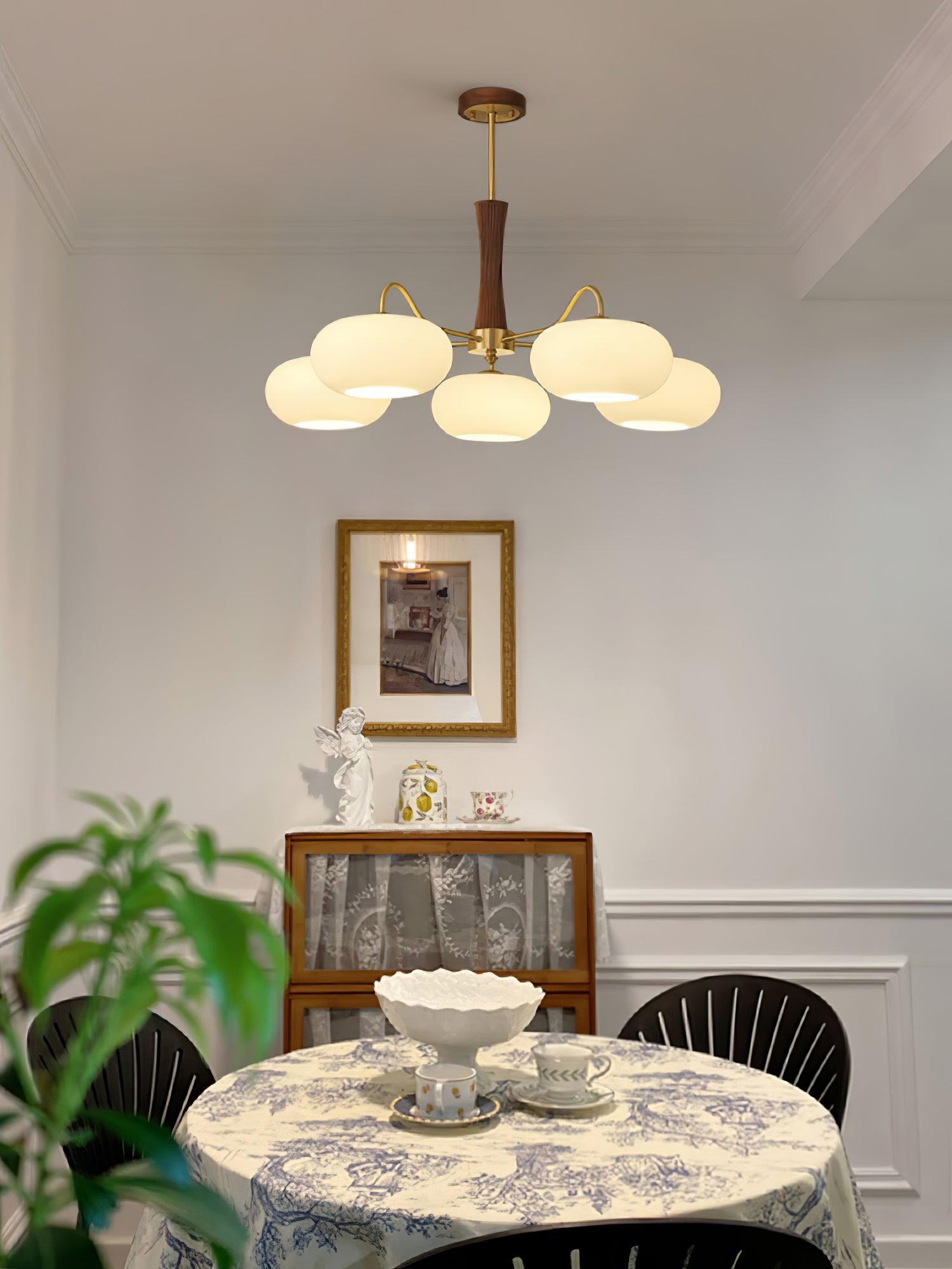 Brass Wooden Persimmon Chandelier - Blowlighting
