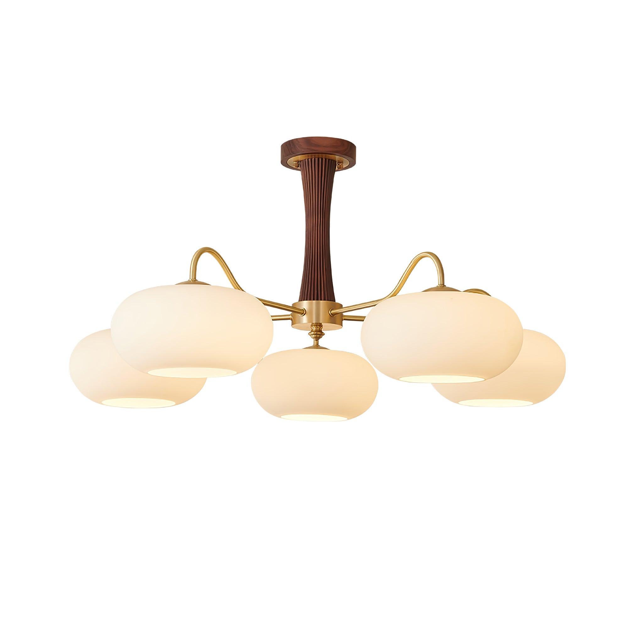 Brass Wooden Persimmon Chandelier - Blowlighting