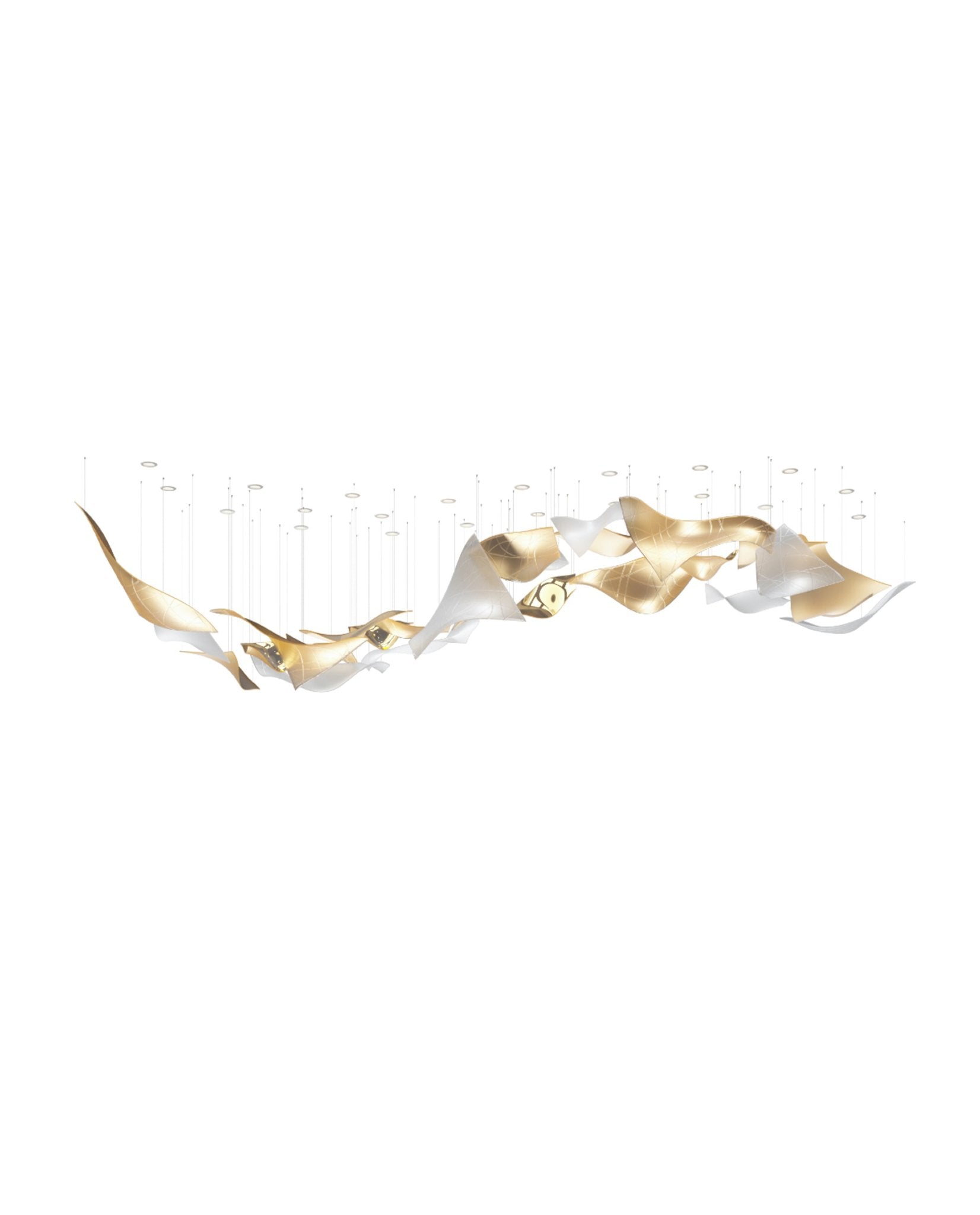 Alnoror Sculptural Gold Pendant Light - Blowlighting