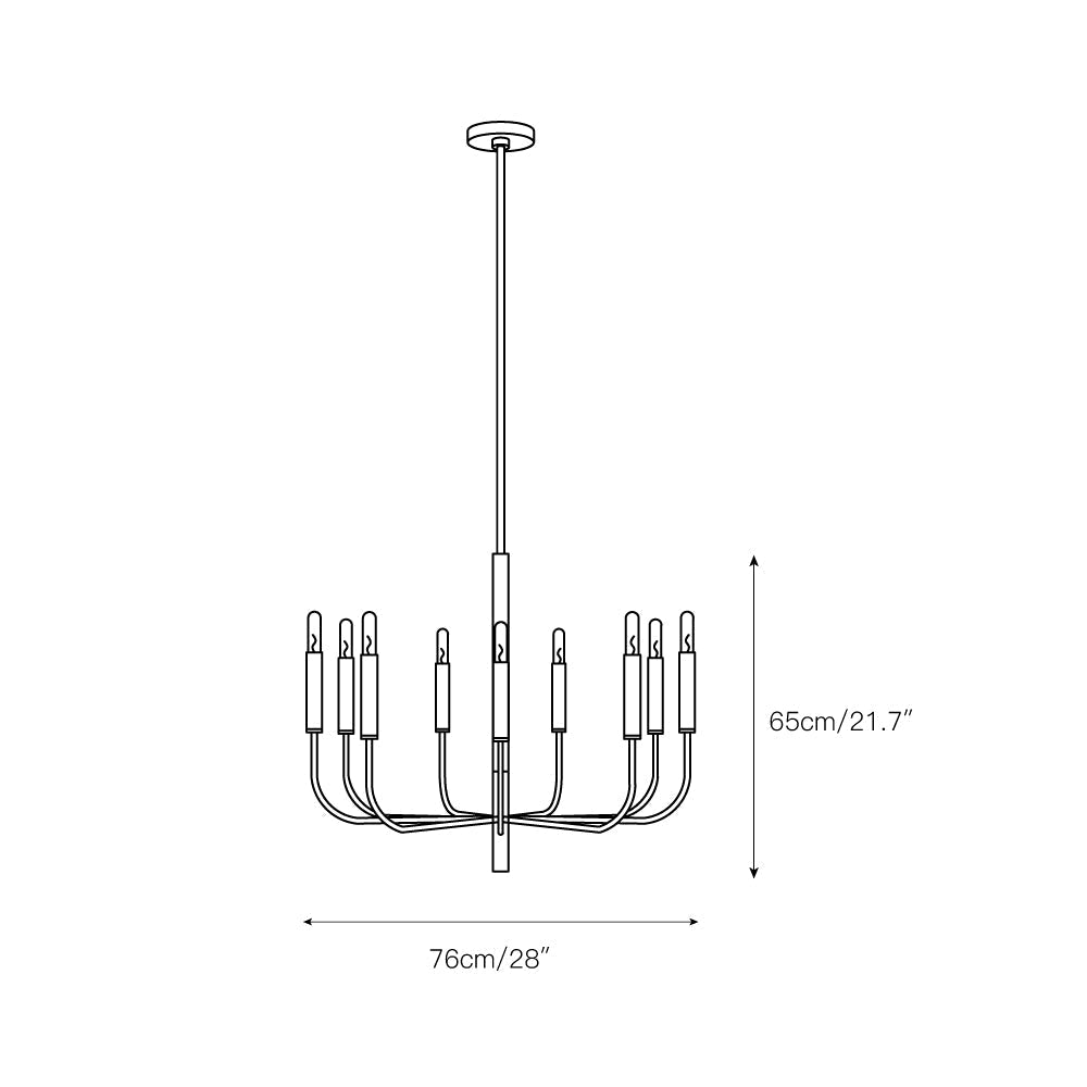 Olcarel Vintage Industrial Brass Metal Chandelier - Lamp Copper
