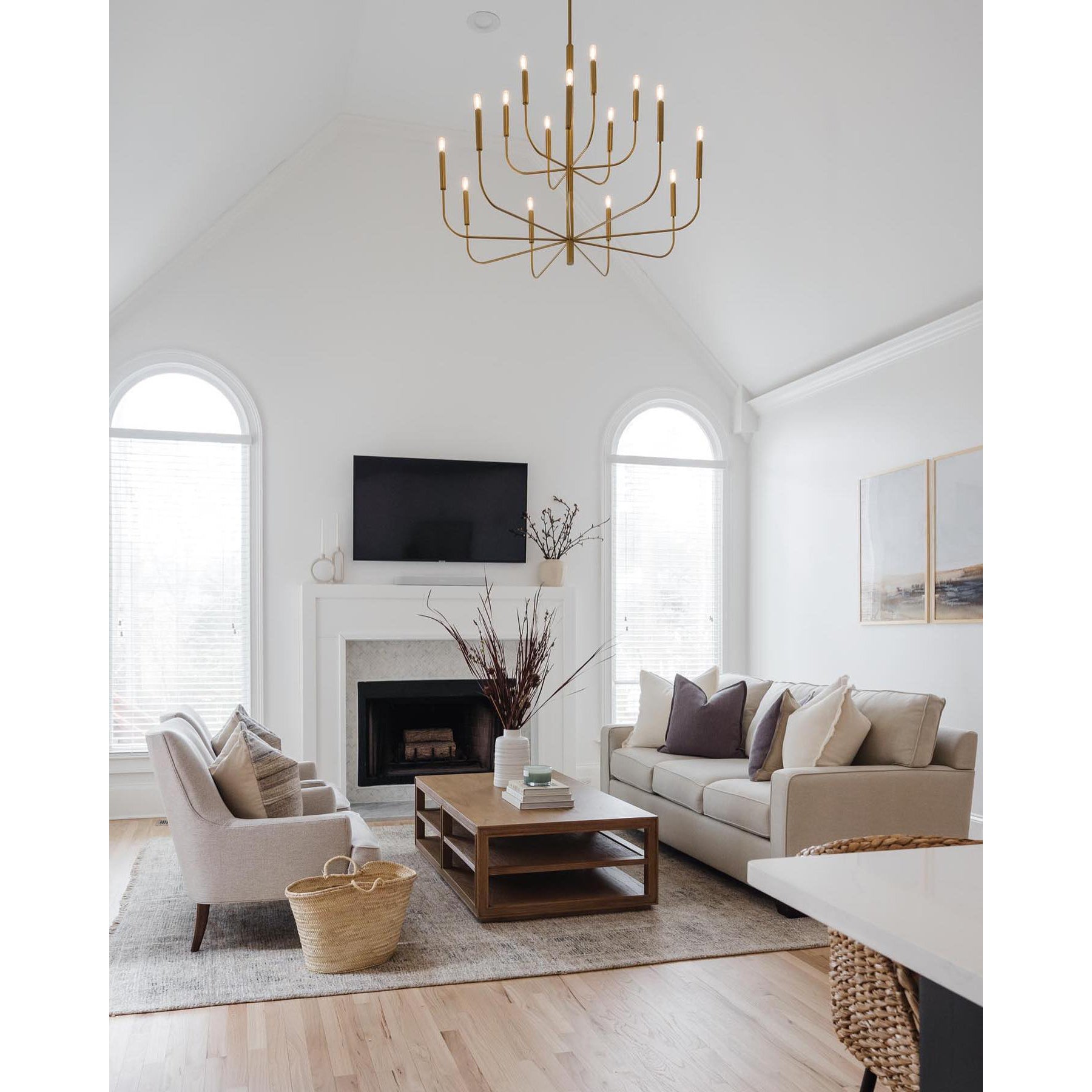 Olcarel Vintage Industrial Brass Metal Chandelier - Lamp Copper