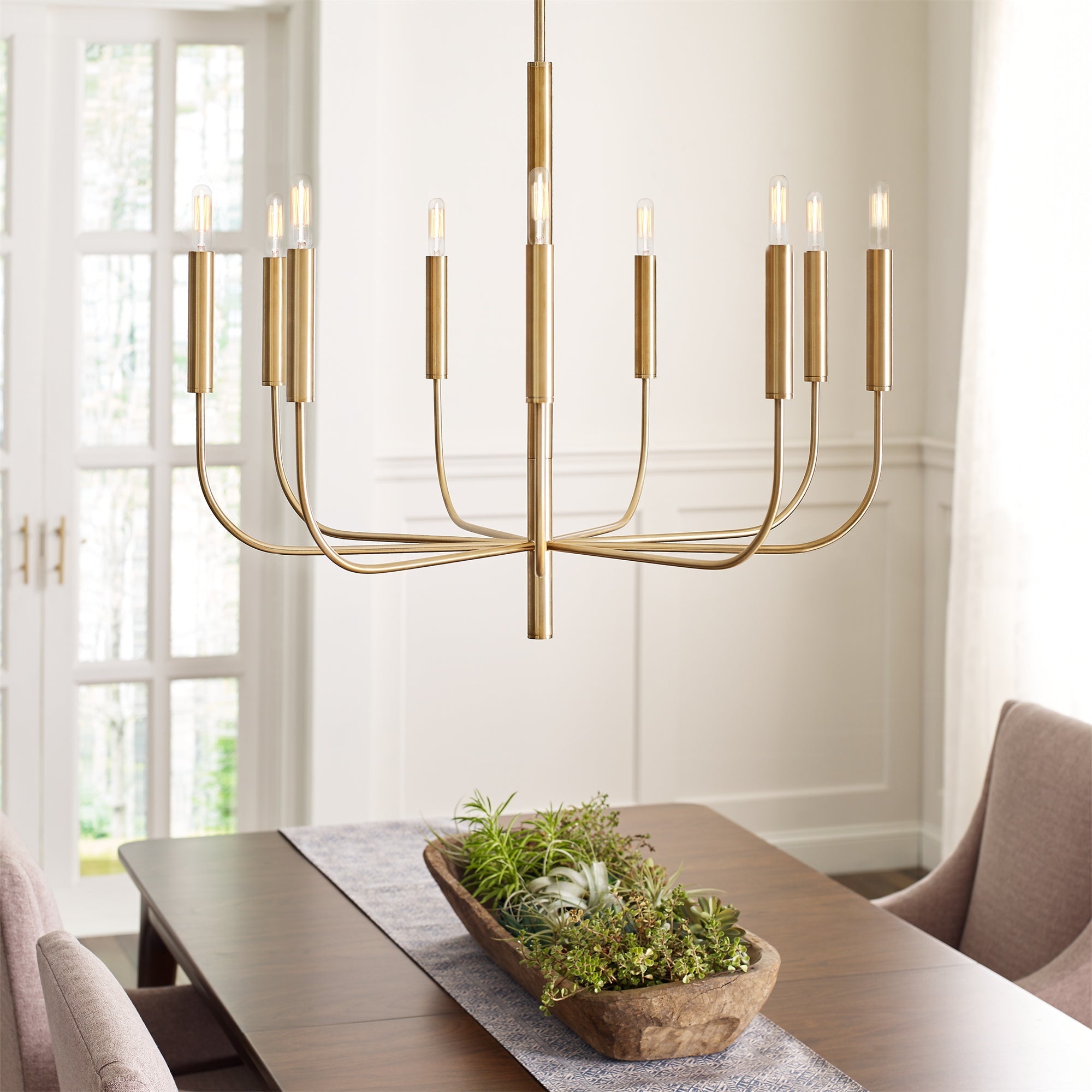 Olcarel Vintage Industrial Brass Metal Chandelier - Lamp Copper