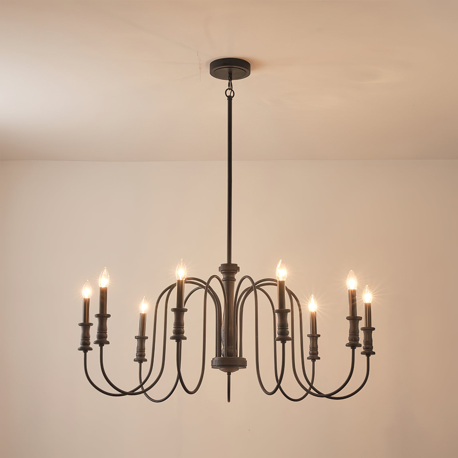 Volo Postmodern Luxury Wooden Metal Chandelier - Lamp Copper