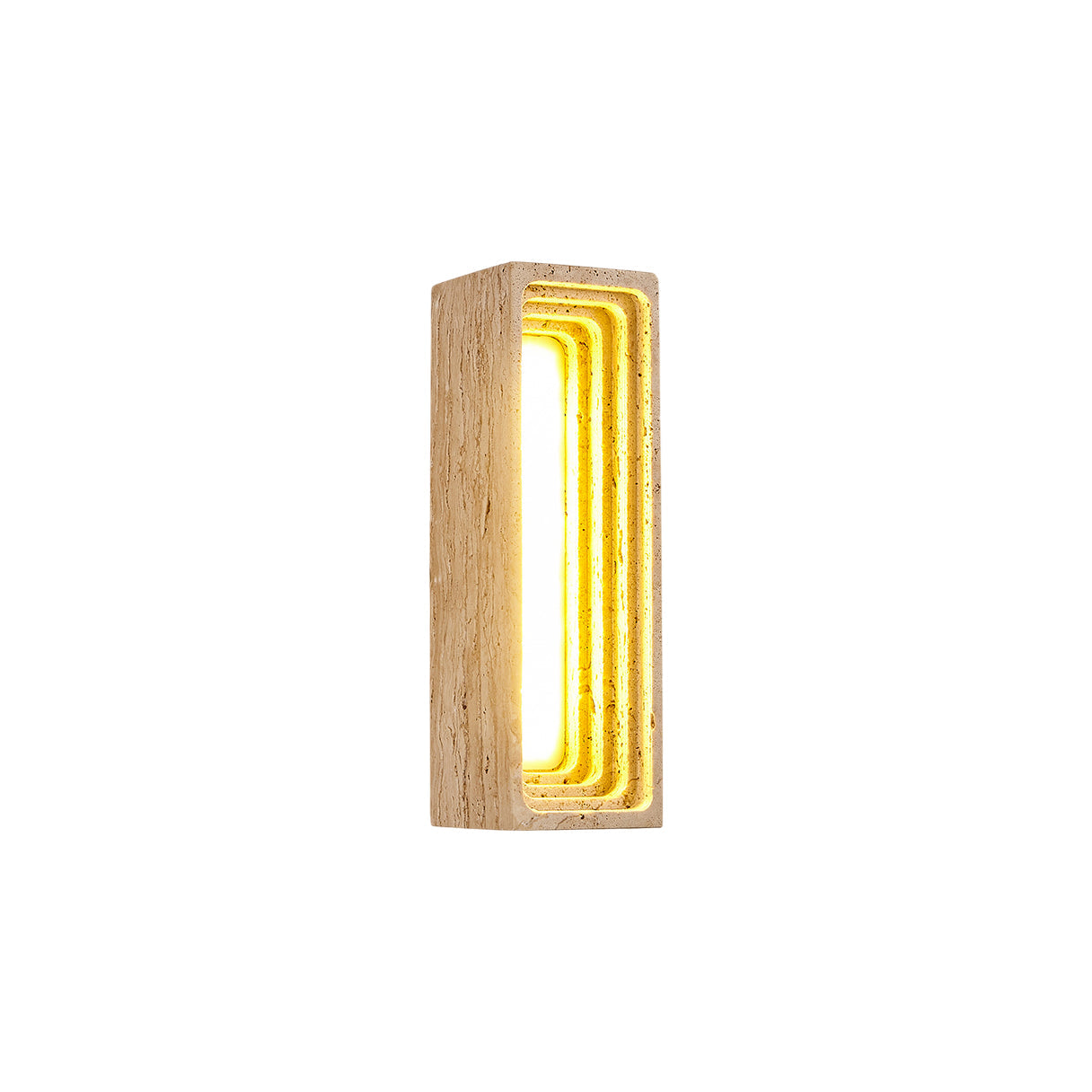 Siliq Modern Minimalist Beige Travertine Wall Lamp - Lamp Copper