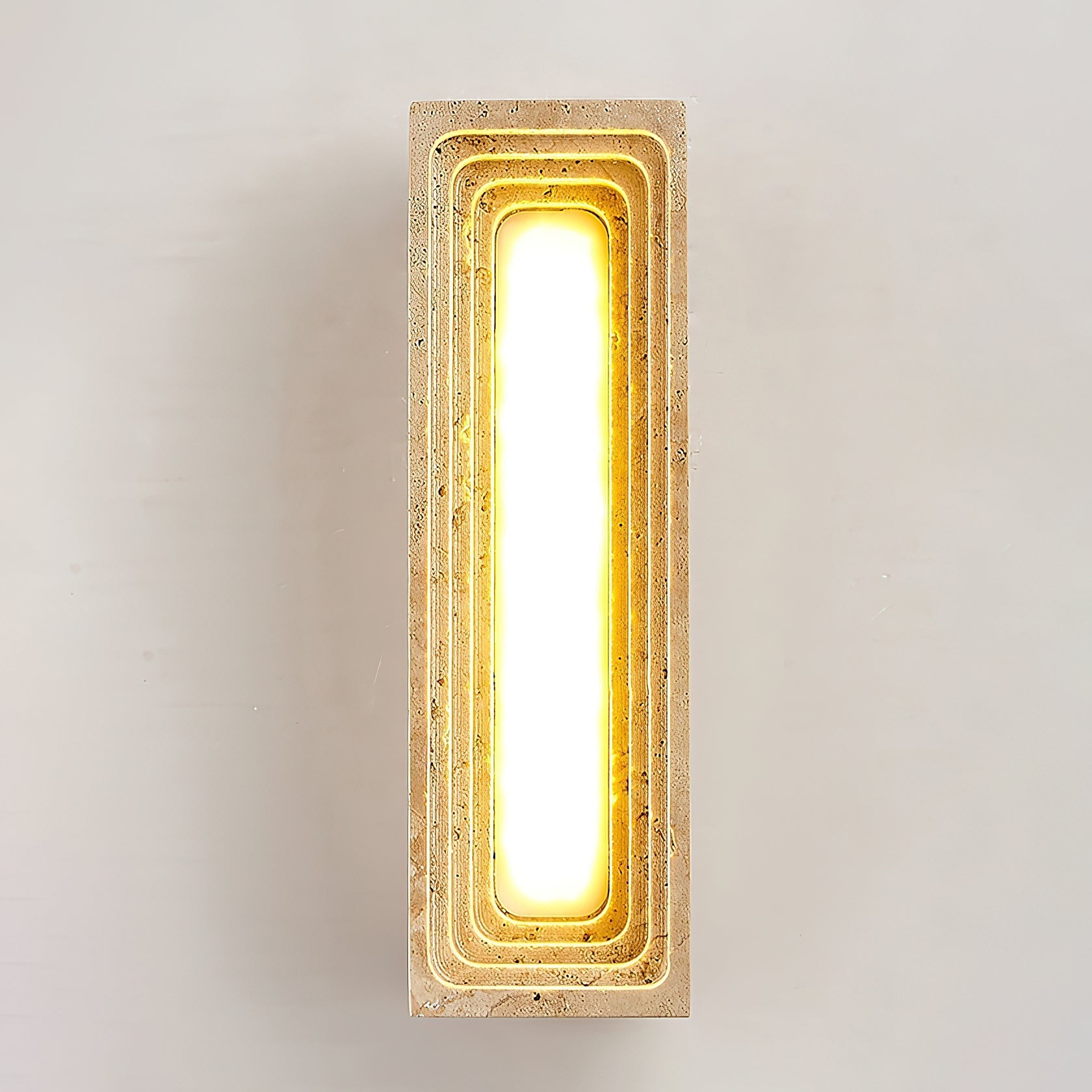 Siliq Modern Minimalist Beige Travertine Wall Lamp - Lamp Copper