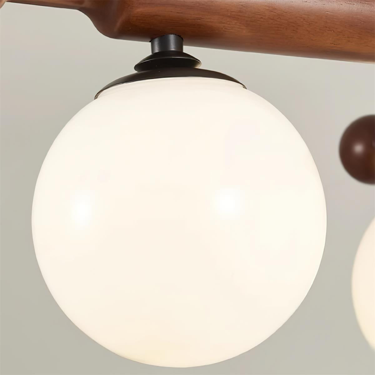 Briette Ceiling Light Wood Arms Sculptural Globe - Letslighting