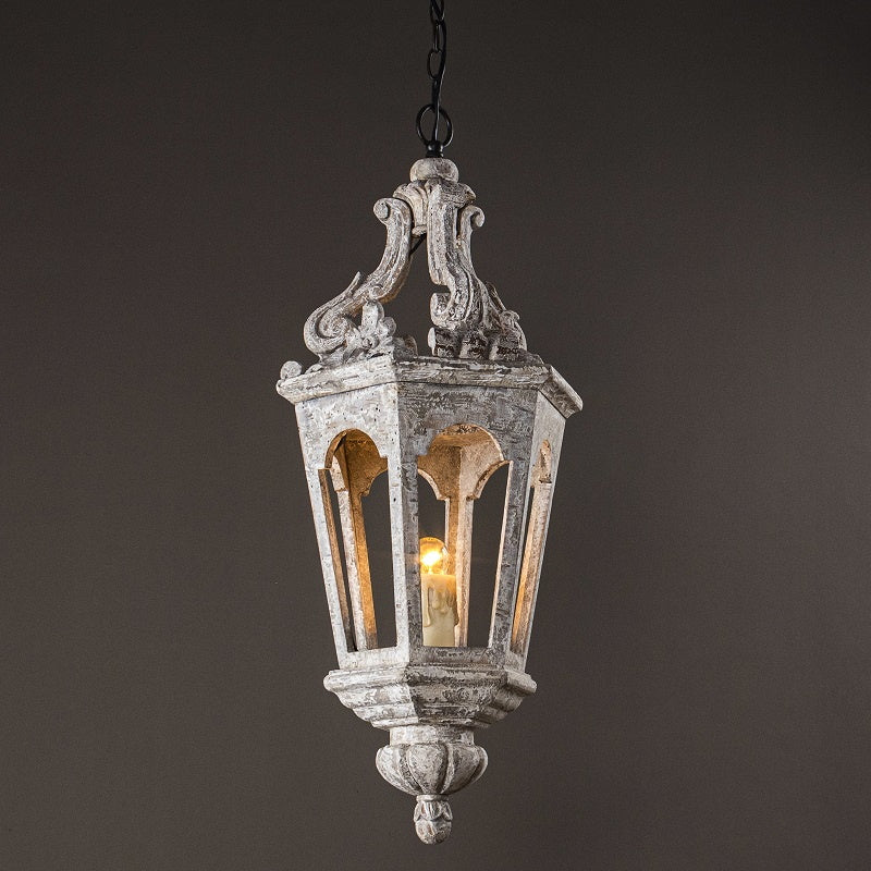 Seren Postmodern Luxury Elegance Wood Resin Lantern Pendant Lamp - Lamp Copper