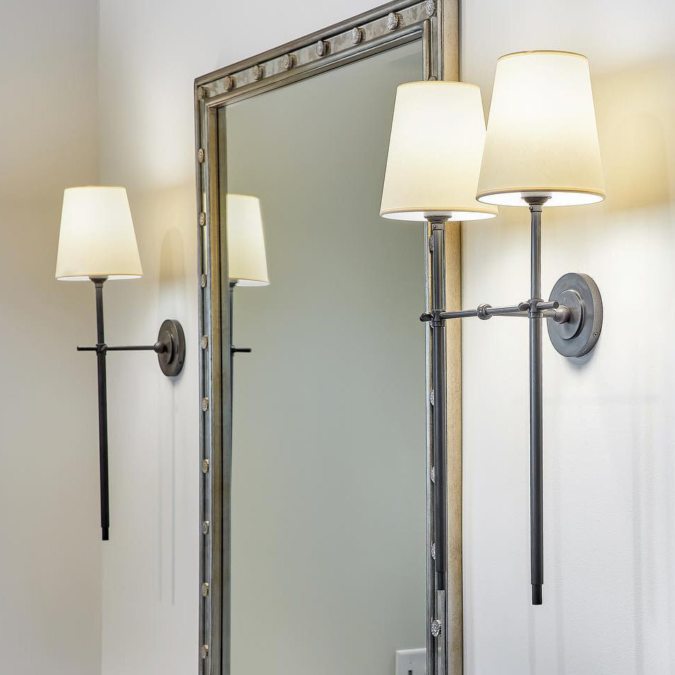 Platina Modern Minimalist Brass Fabric Wall Lamp - Lamp Copper