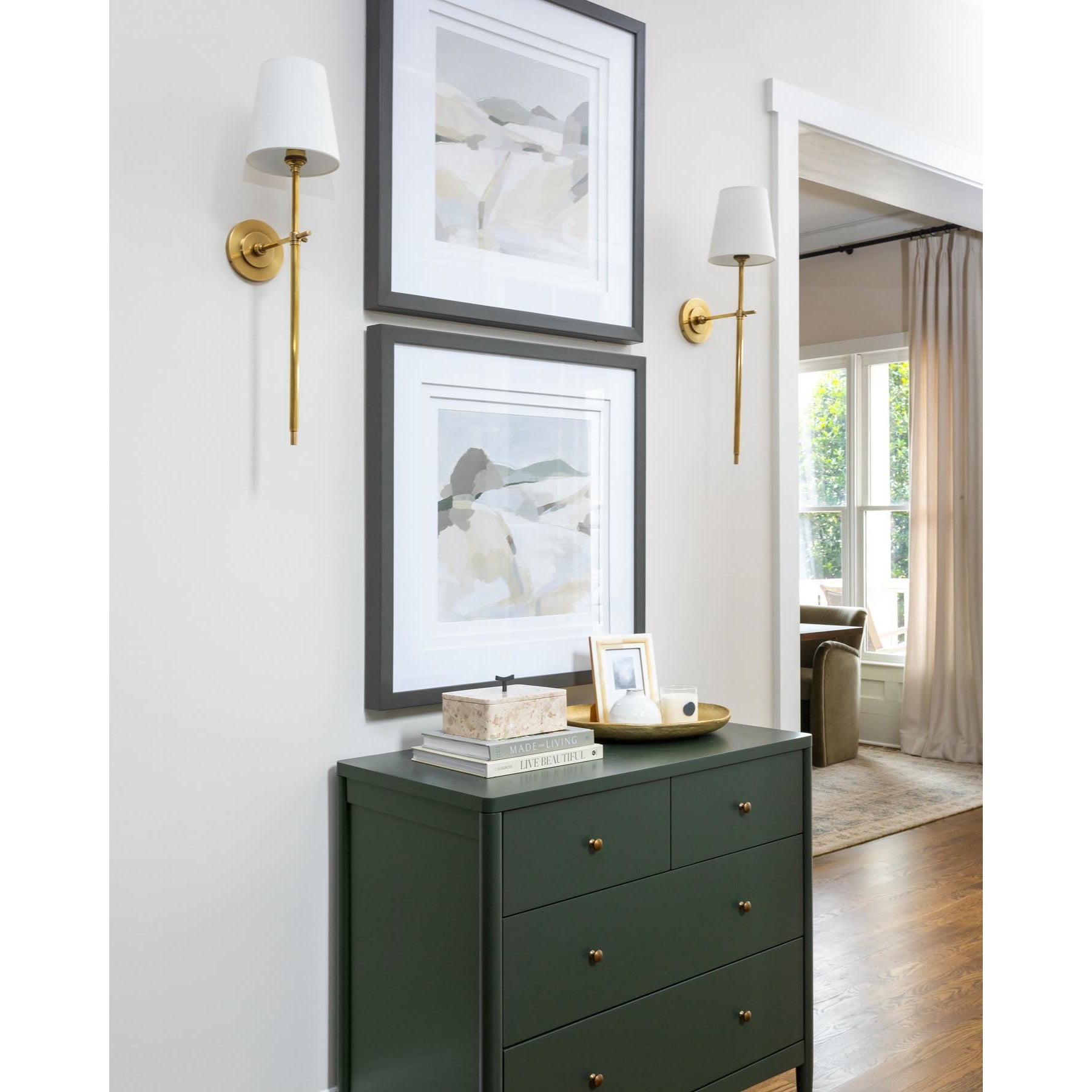 Platina Modern Minimalist Brass Fabric Wall Lamp - Lamp Copper
