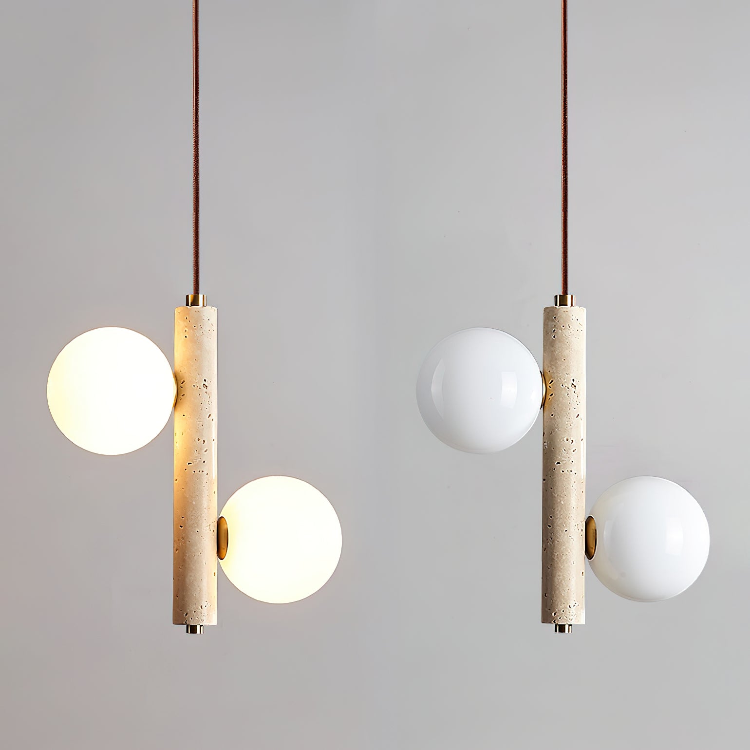 Aursorel Multi-Globe Travertine Pendant Light - Letslighting