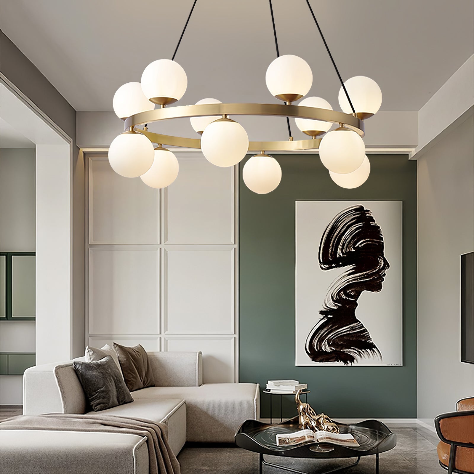 Bubbles Brass Ring Chandelier - Blowlighting