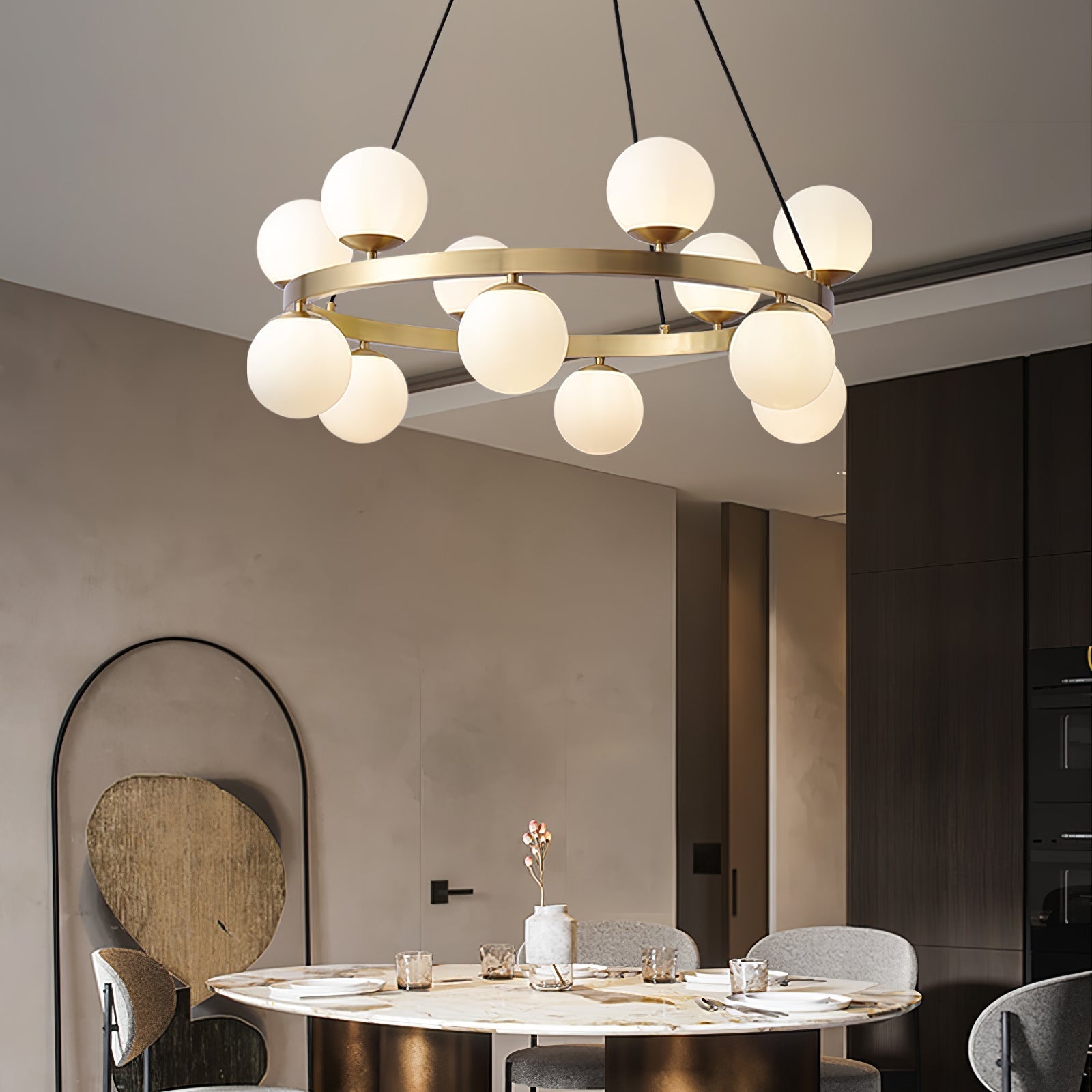 Bubbles Brass Ring Chandelier - Blowlighting