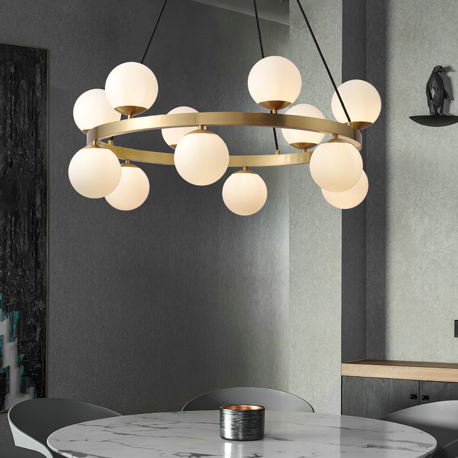 Bubbles Brass Ring Chandelier - Blowlighting