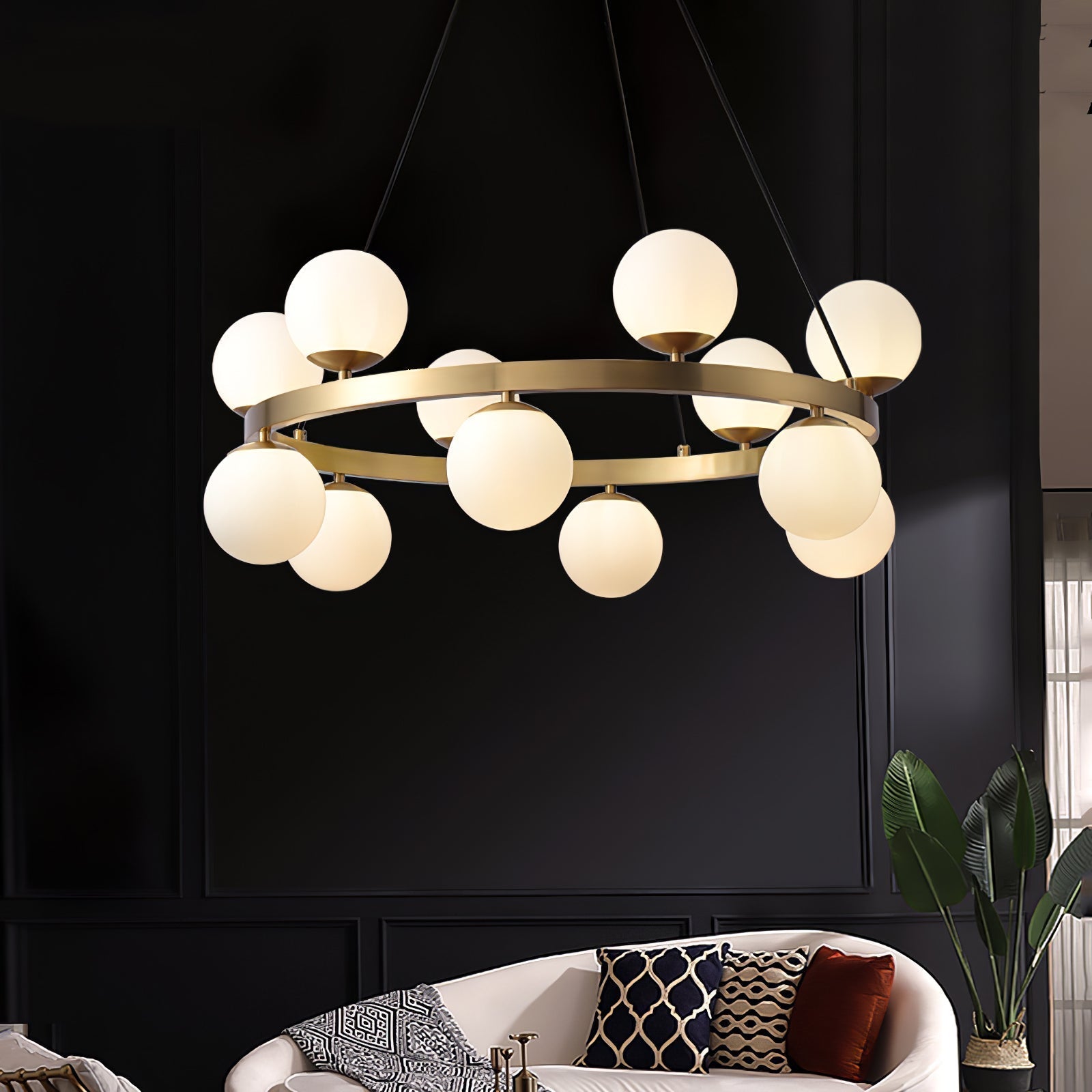Bubbles Brass Ring Chandelier - Blowlighting