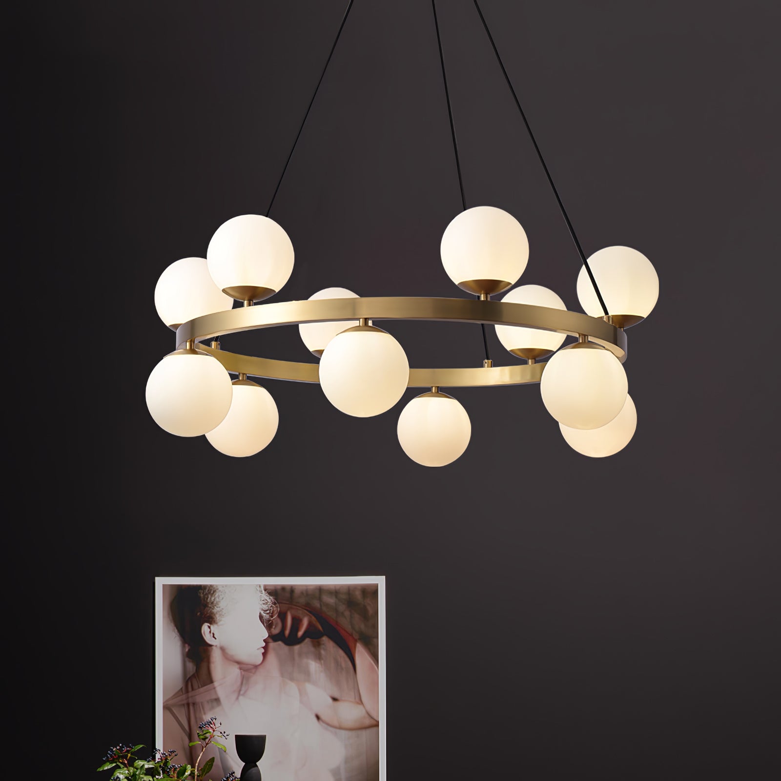 Bubbles Brass Ring Chandelier - Blowlighting