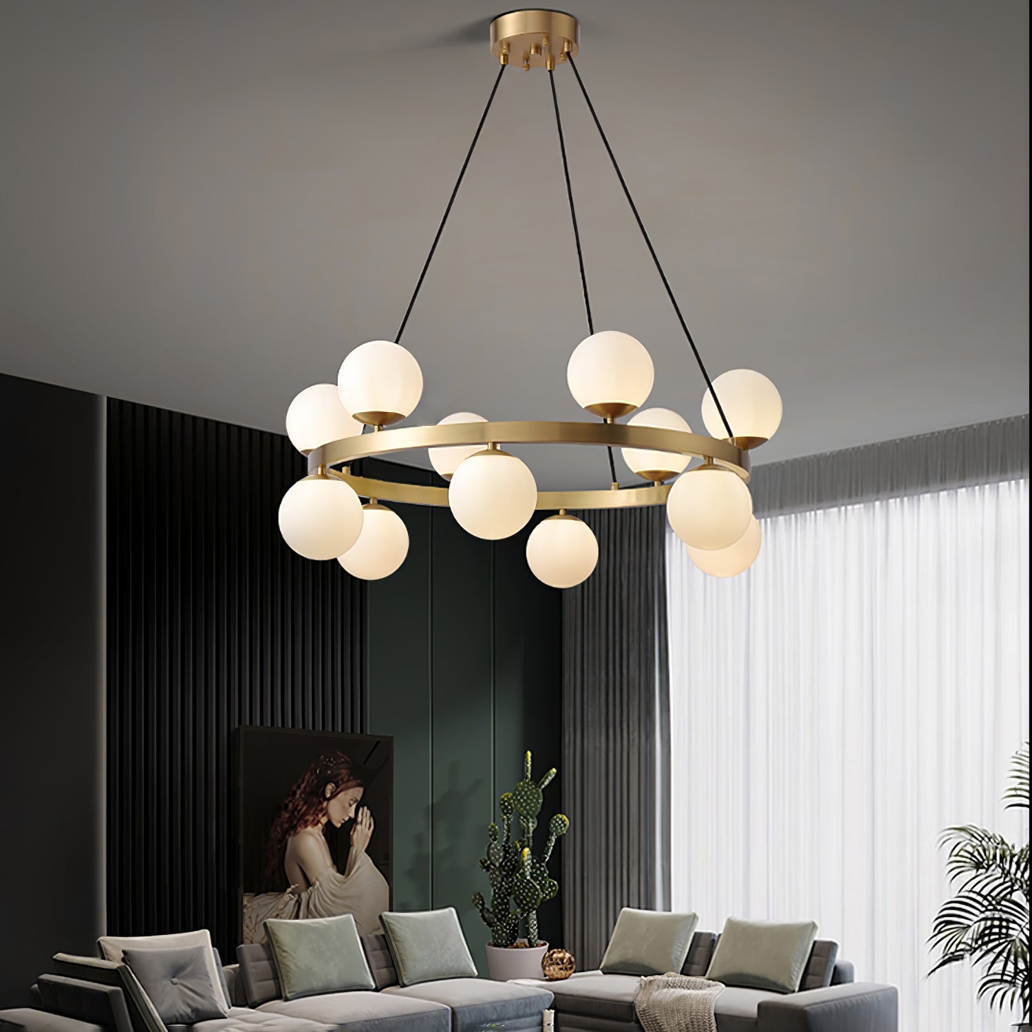 Bubbles Brass Ring Chandelier - Blowlighting