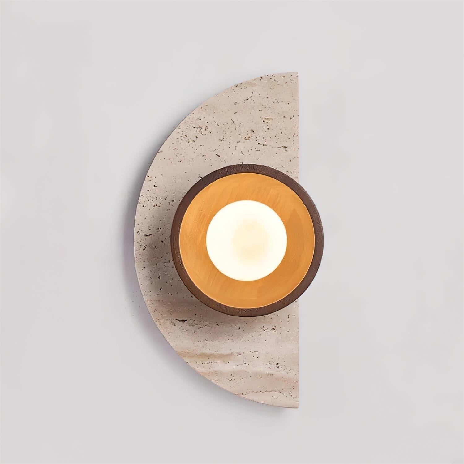 Solaro Wall Lamp Travertine Half-moon Design - Letslighting