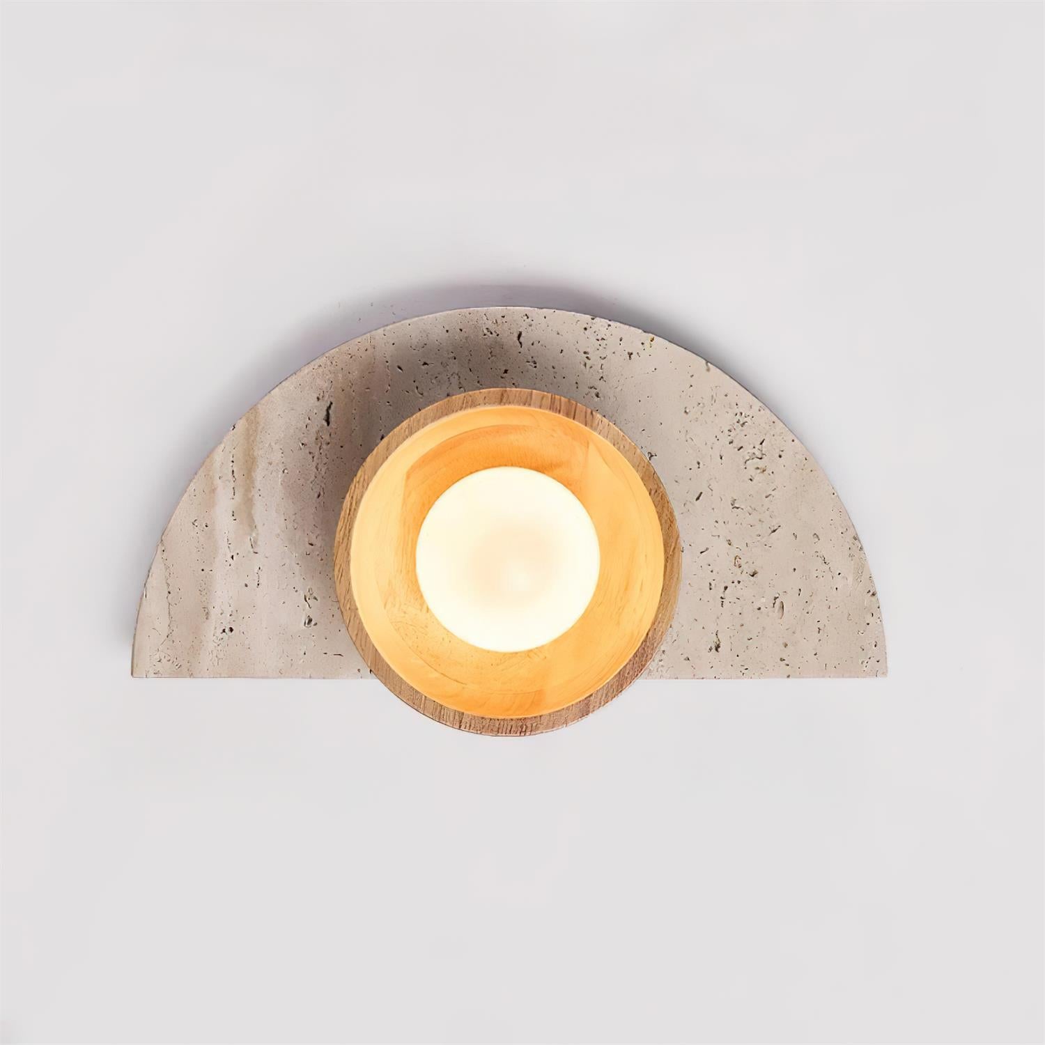 Solaro Wall Lamp Travertine Half-moon Design - Letslighting
