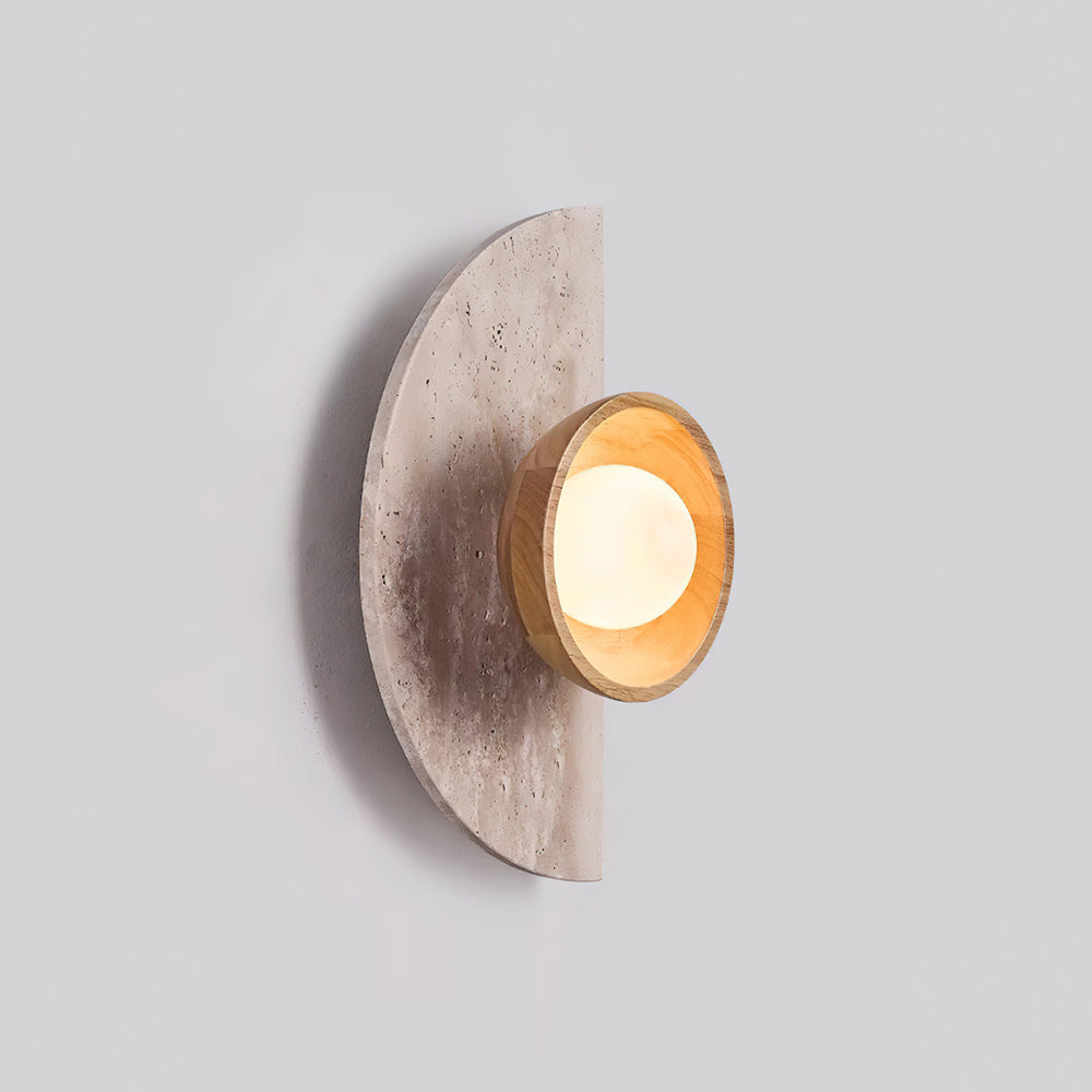 Solaro Wall Lamp Travertine Half-moon Design - Letslighting