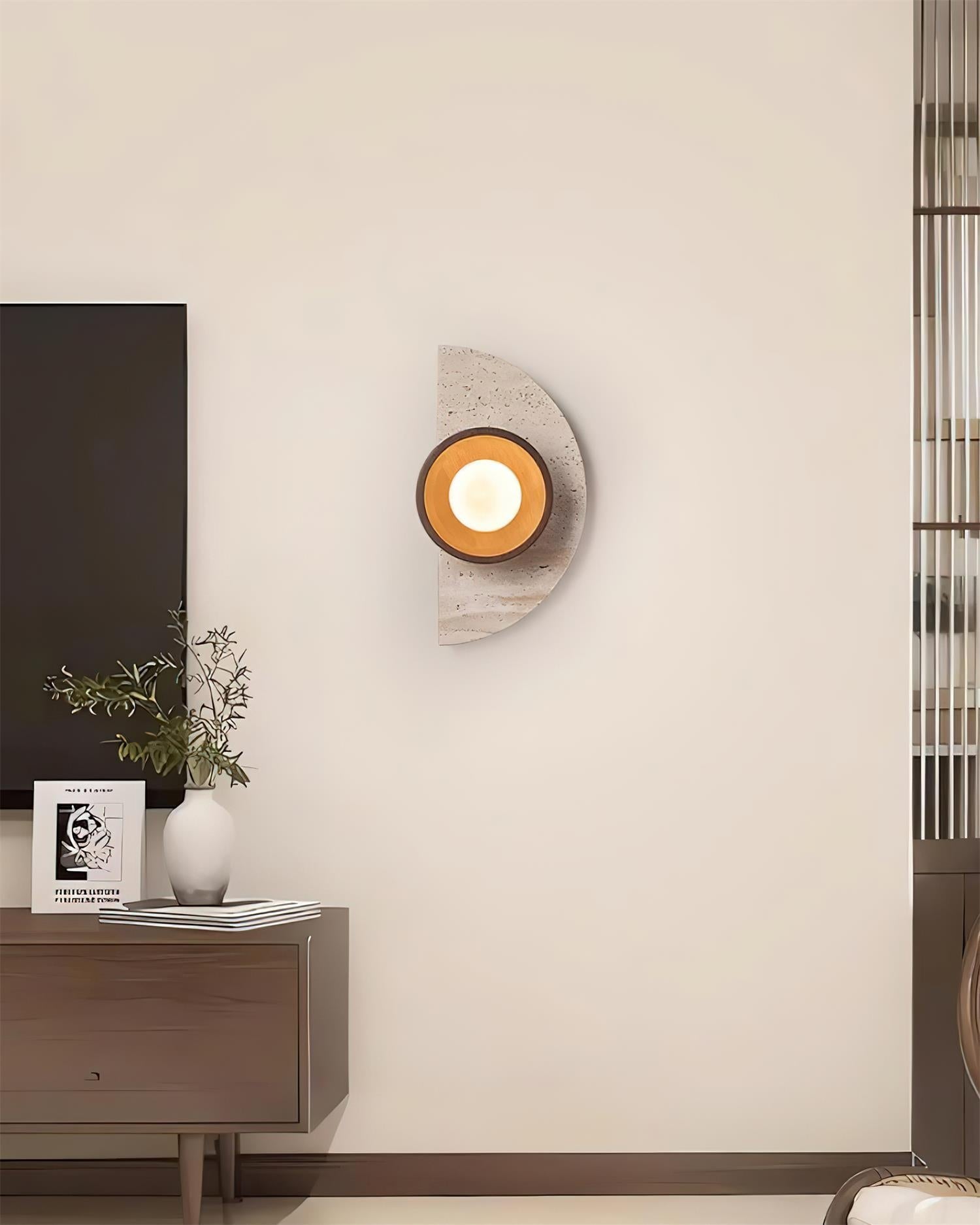 Solaro Wall Lamp Travertine Half-moon Design - Letslighting
