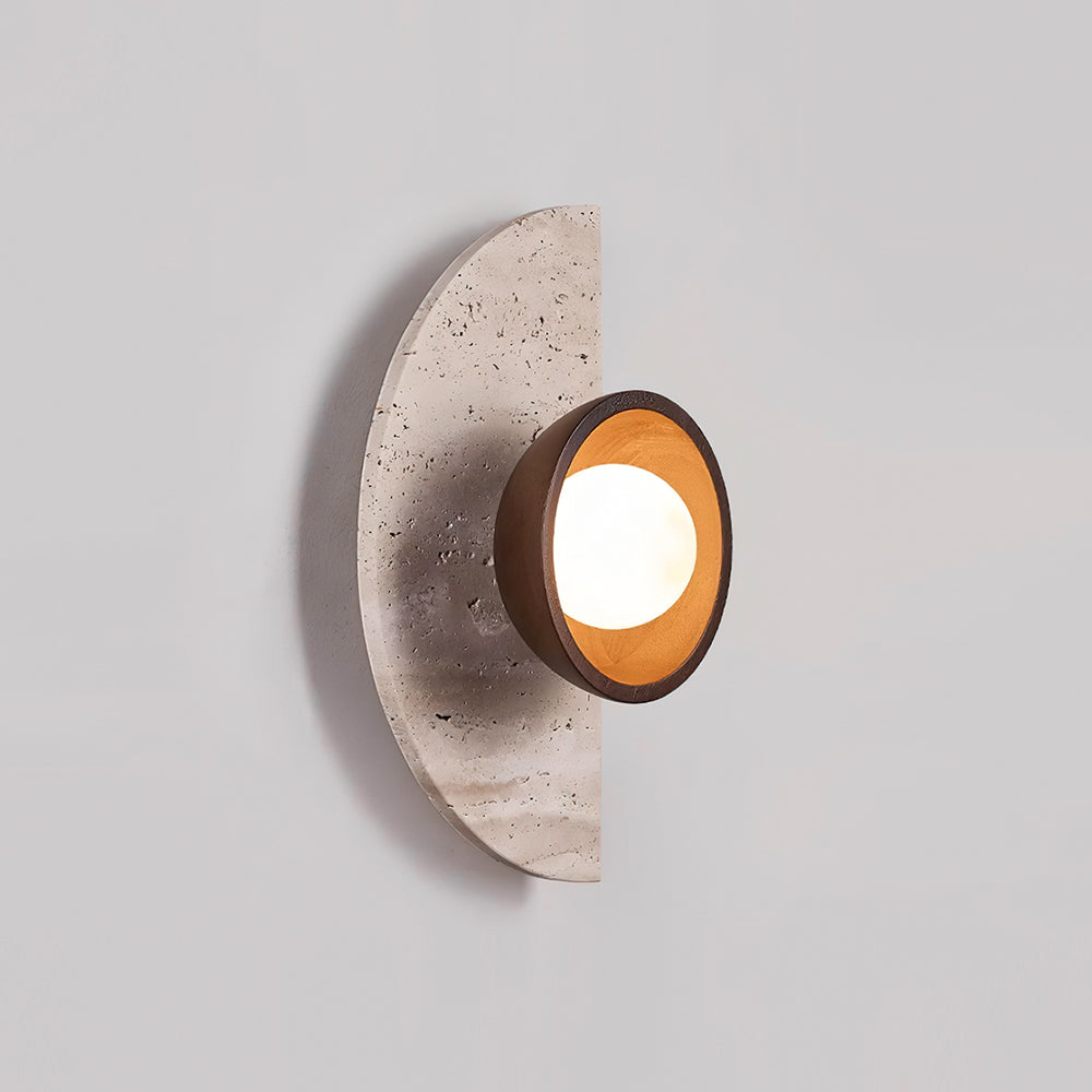 Solaro Wall Lamp Travertine Half-moon Design - Letslighting