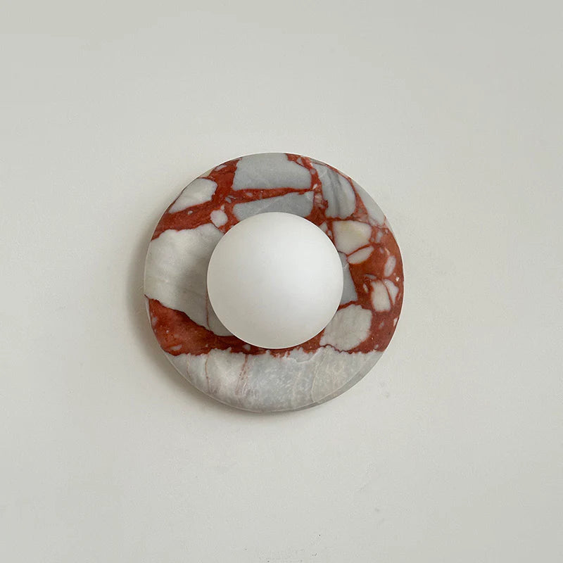 Aria Modern Round Marble Wall Light Shades Bedroom Living Room