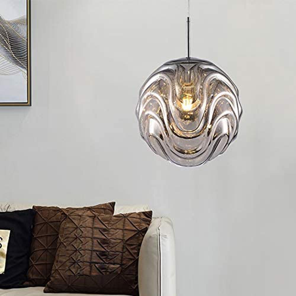 Valentina Moderne Sphère Suspension Verre Or/Noir Salle à manger