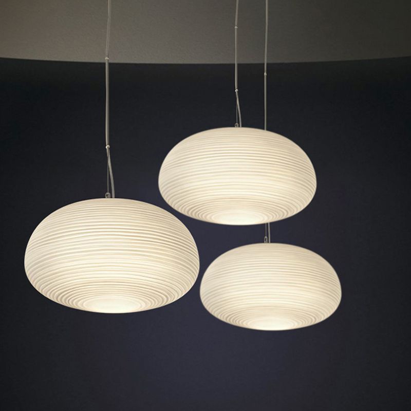 Ritta Design LED Suspension Blanc Verre Métal Chambre à coucher