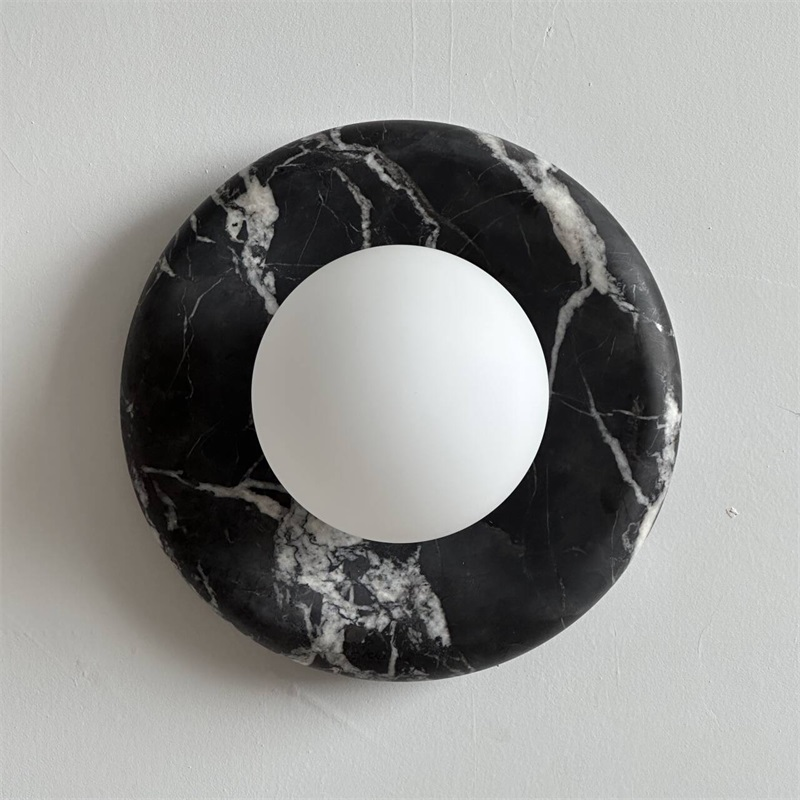 Vomire Premium Nordic Art Red Marble Sconce Wall Lamp - Lamp Copper
