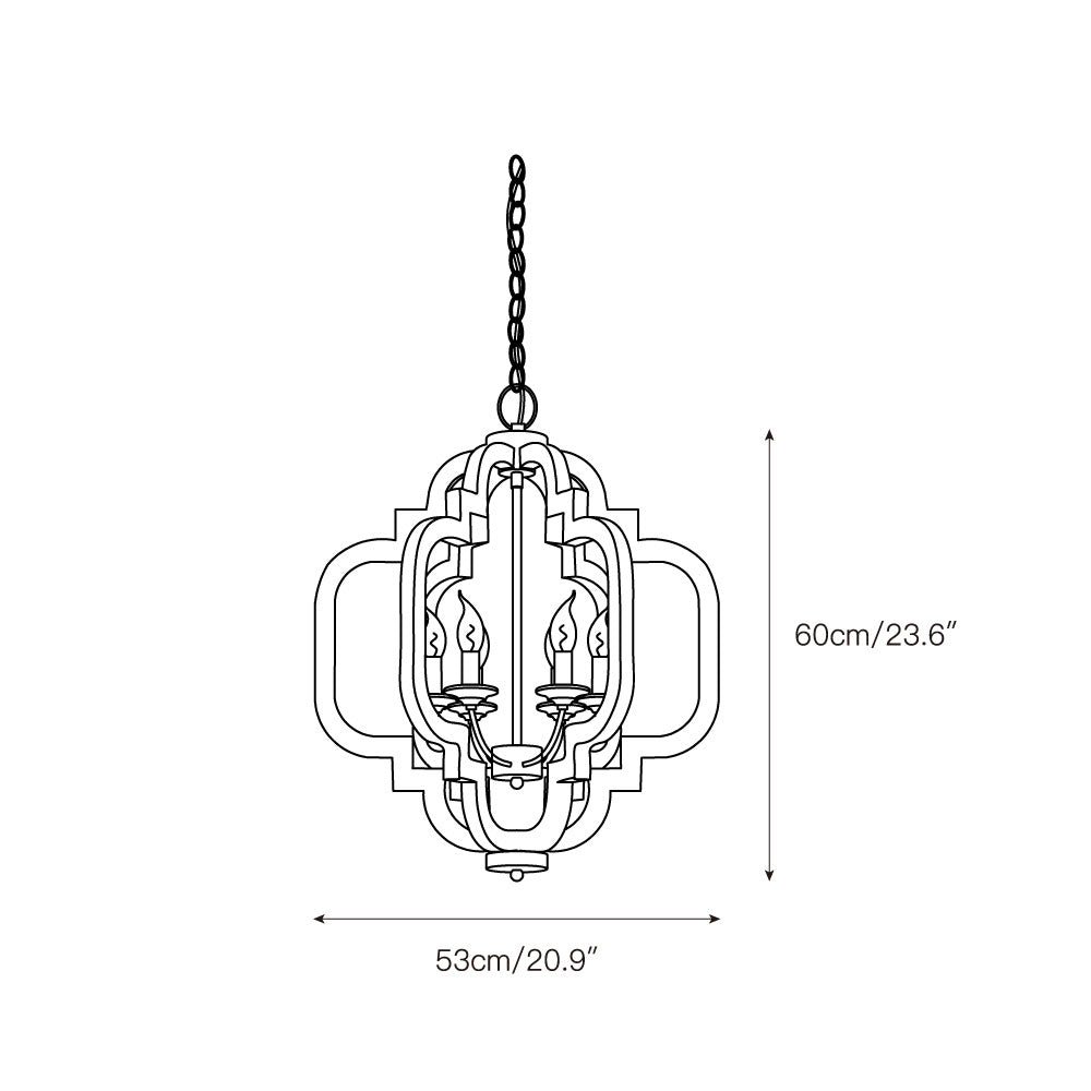 Polar Postmodern Luxury Wooden Metal Pendant Lamp - Lamp Copper