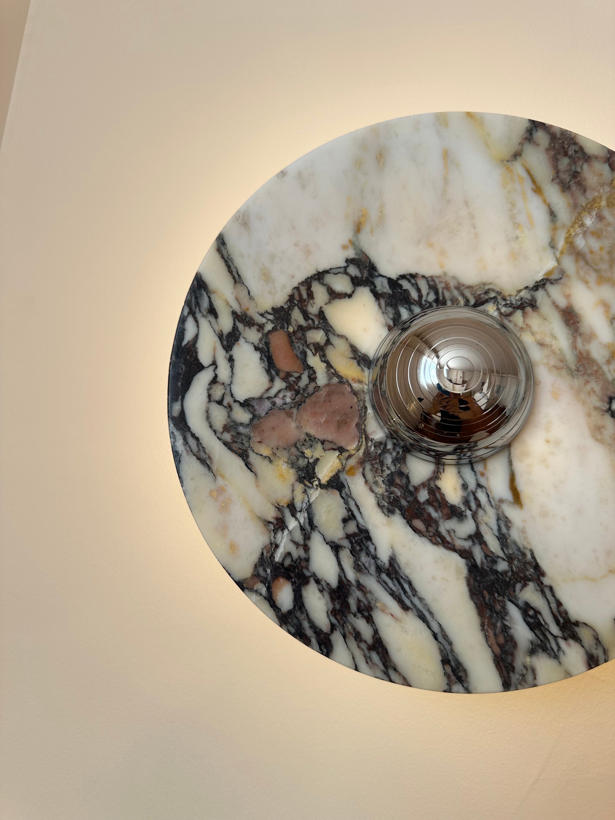 Alter Modern Minimalist Round Marble Metal Sconce Wall Lamp - Lamp Copper