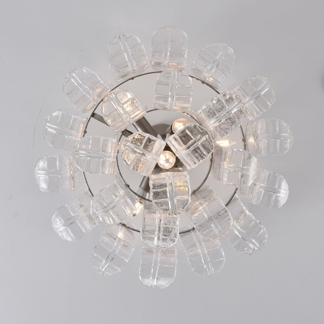 Aurora Ceiling Lamp Clear Murano Glass Flush Mount - Letslighting