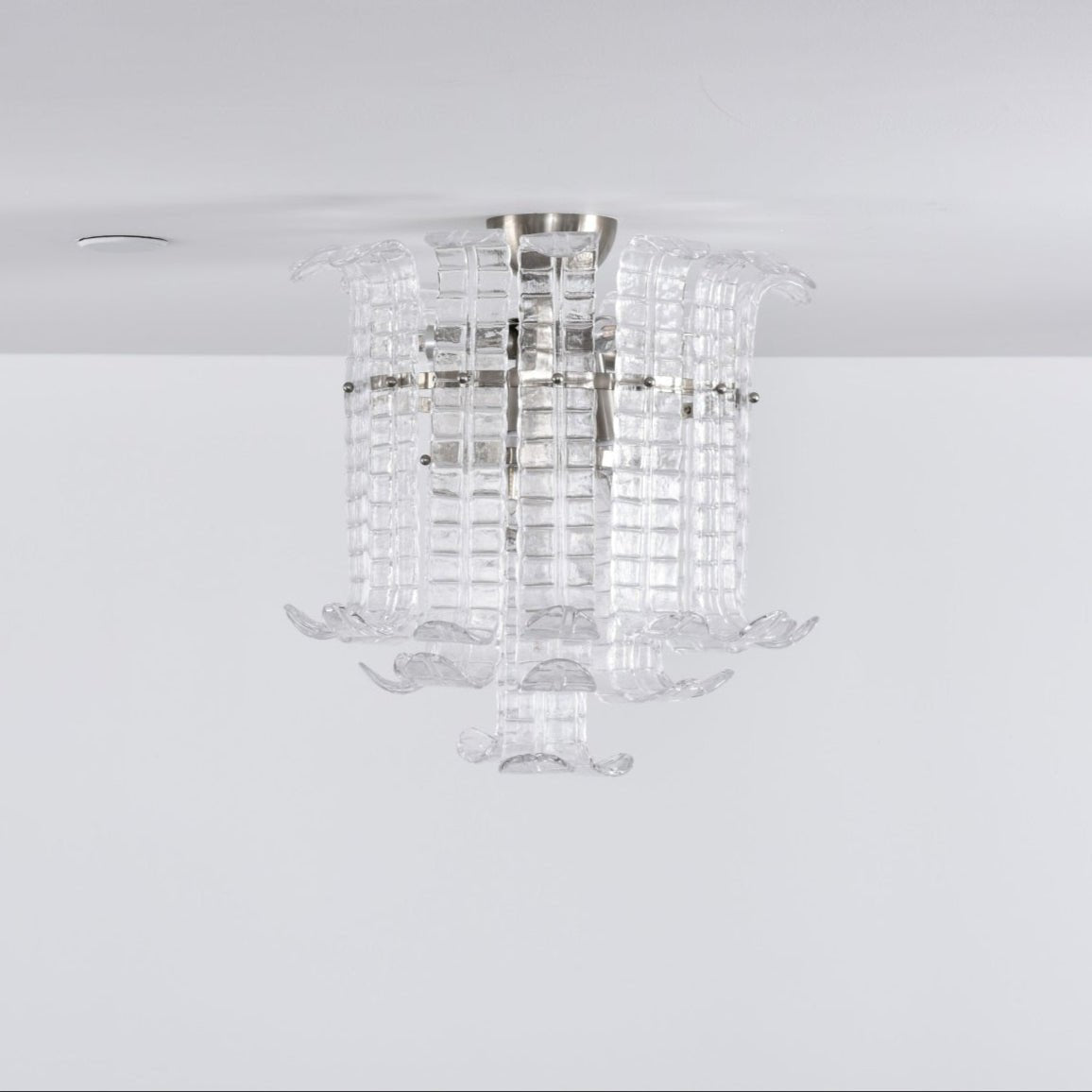 Aurora Ceiling Lamp Clear Murano Glass Flush Mount - Letslighting
