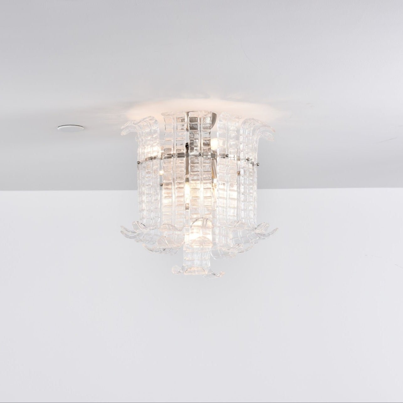 Aurora Ceiling Lamp Clear Murano Glass Flush Mount - Letslighting