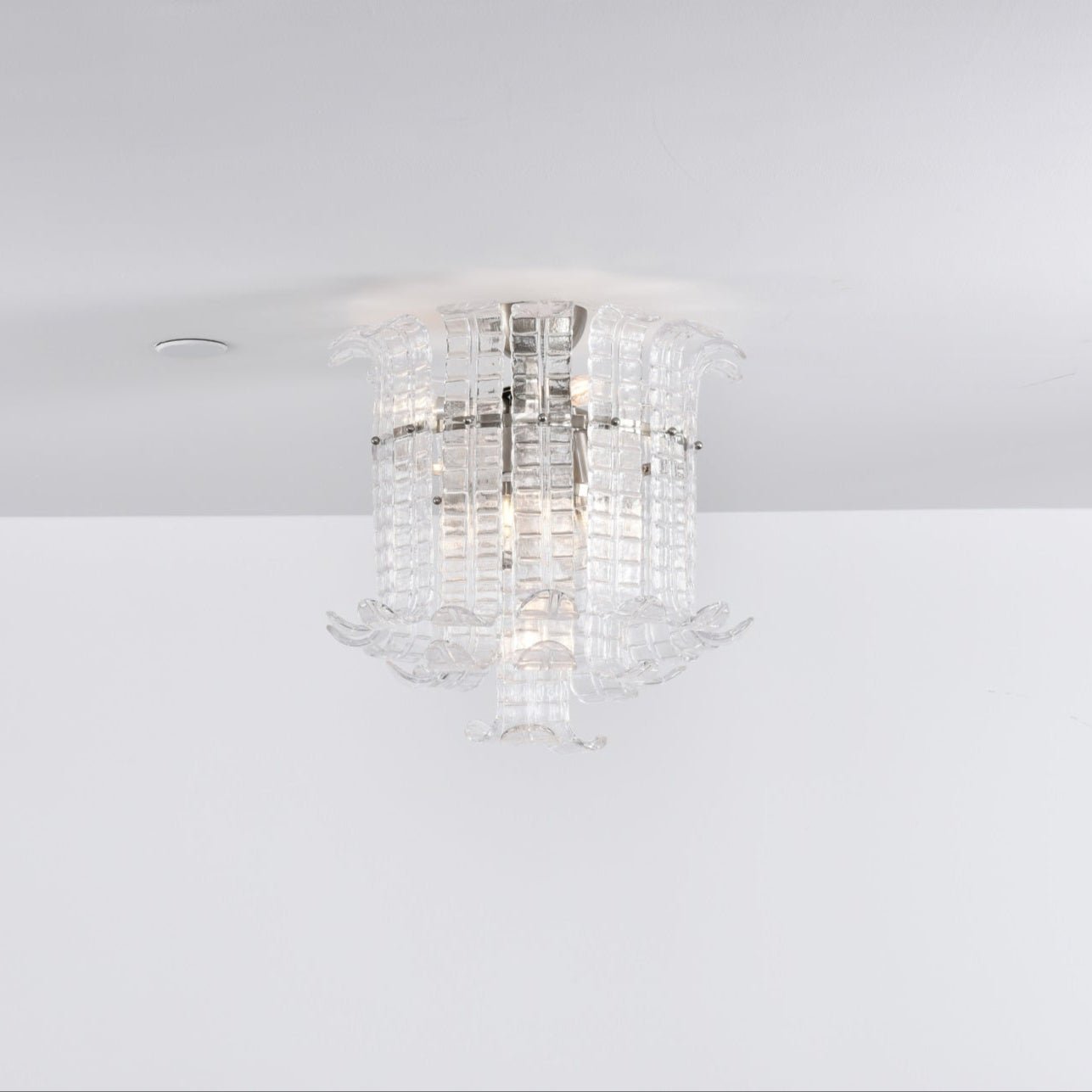 Aurora Ceiling Lamp Clear Murano Glass Flush Mount - Letslighting