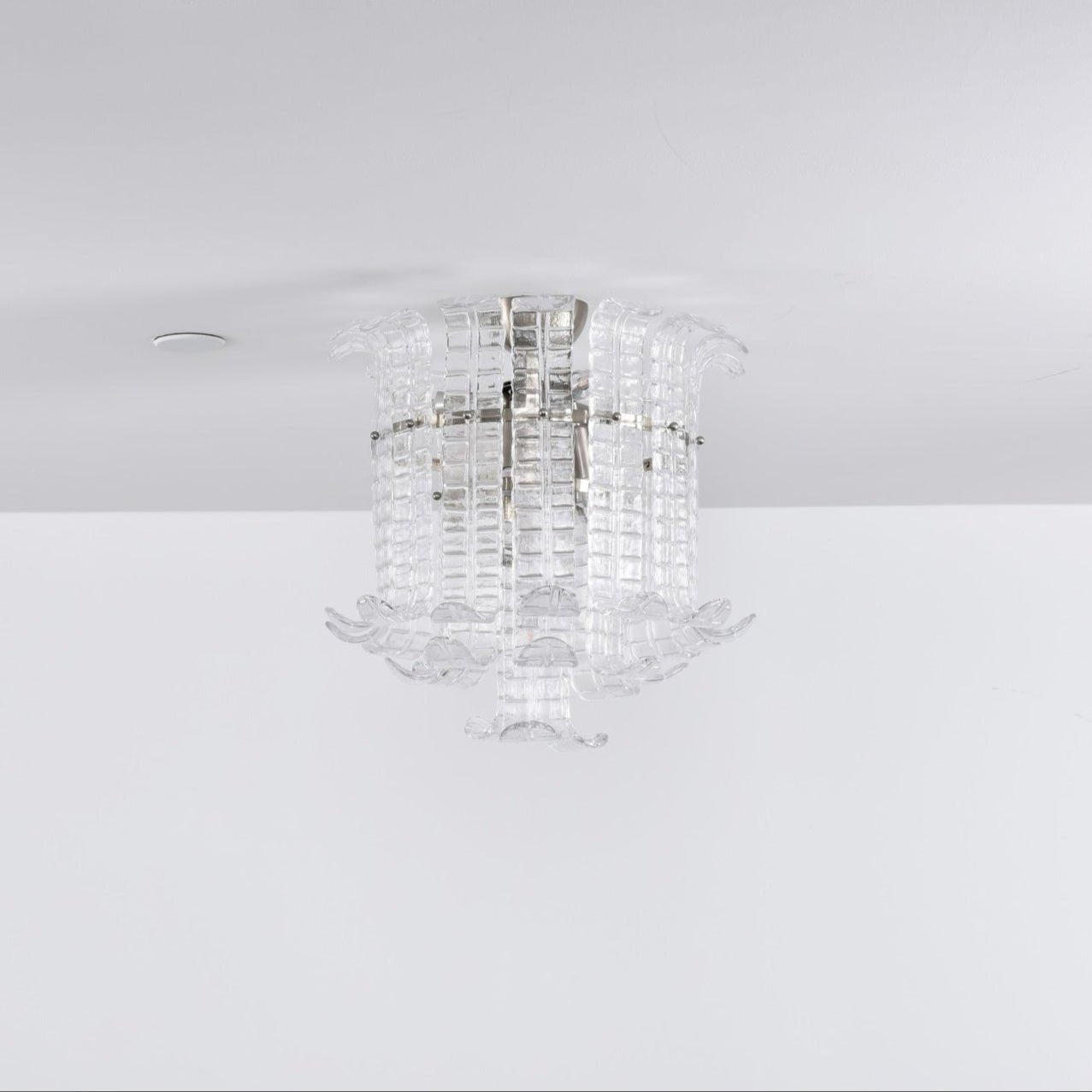 Aurora Ceiling Lamp Clear Murano Glass Flush Mount - Letslighting